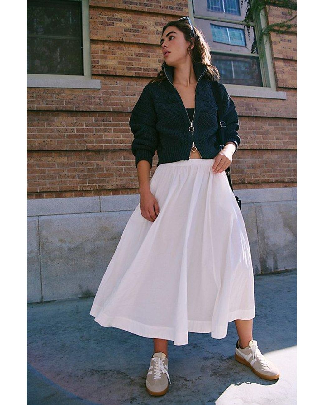 free-est Natural Lowen Midi Skirt