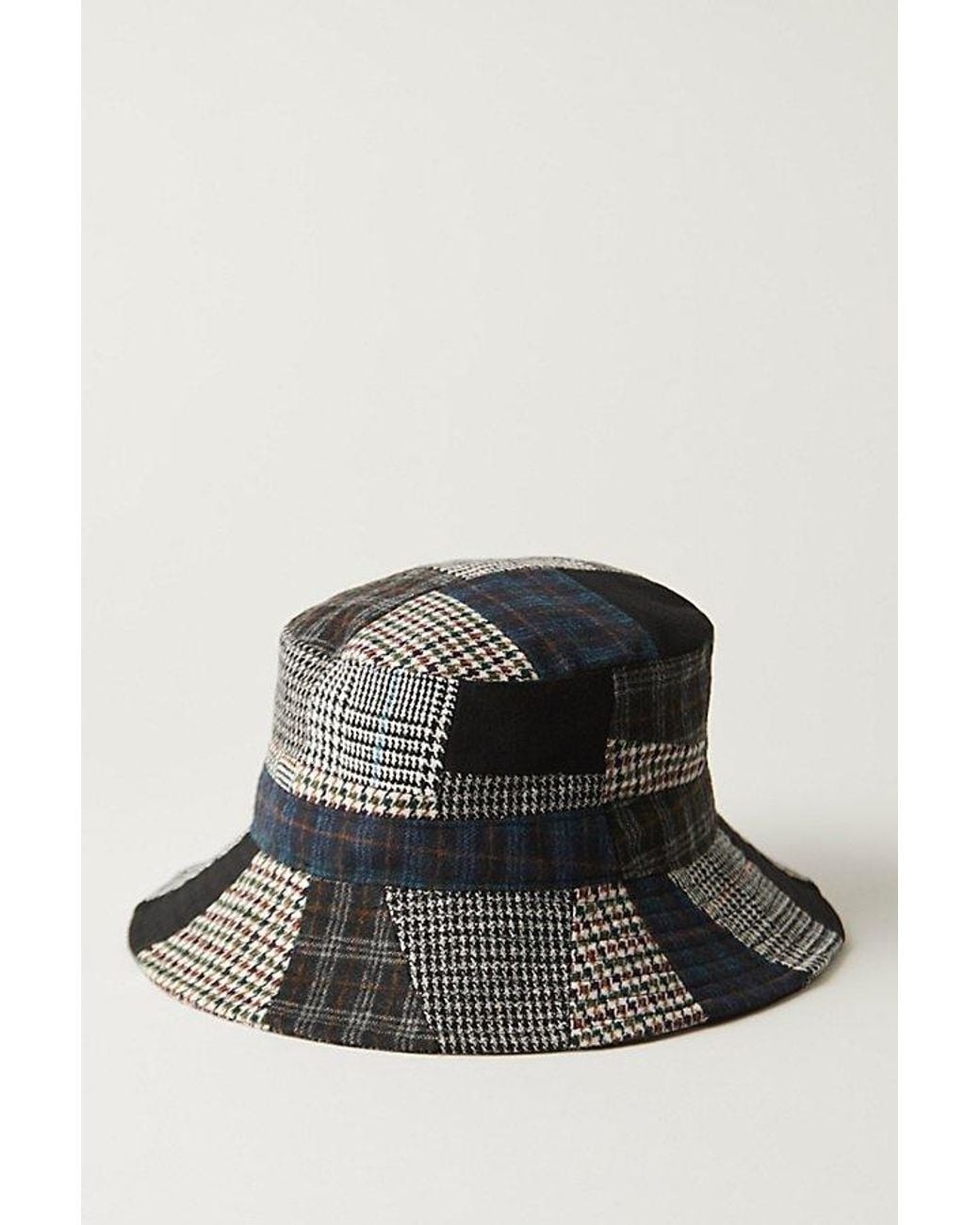 Free People Black Patched Up Bucket Hat