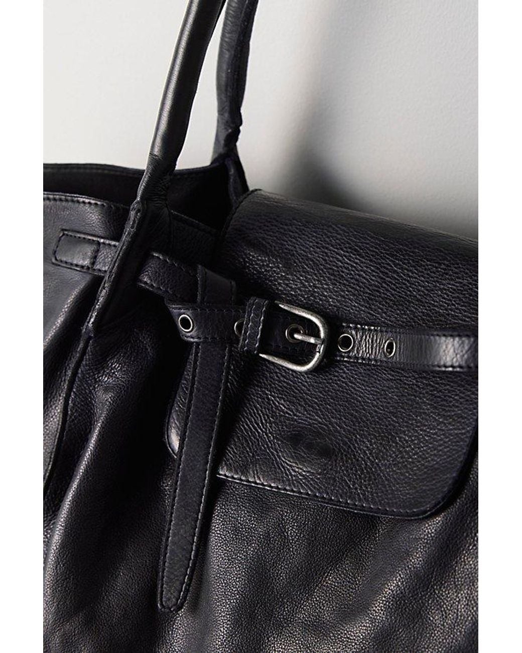 Free People Black Milan Leather Tote
