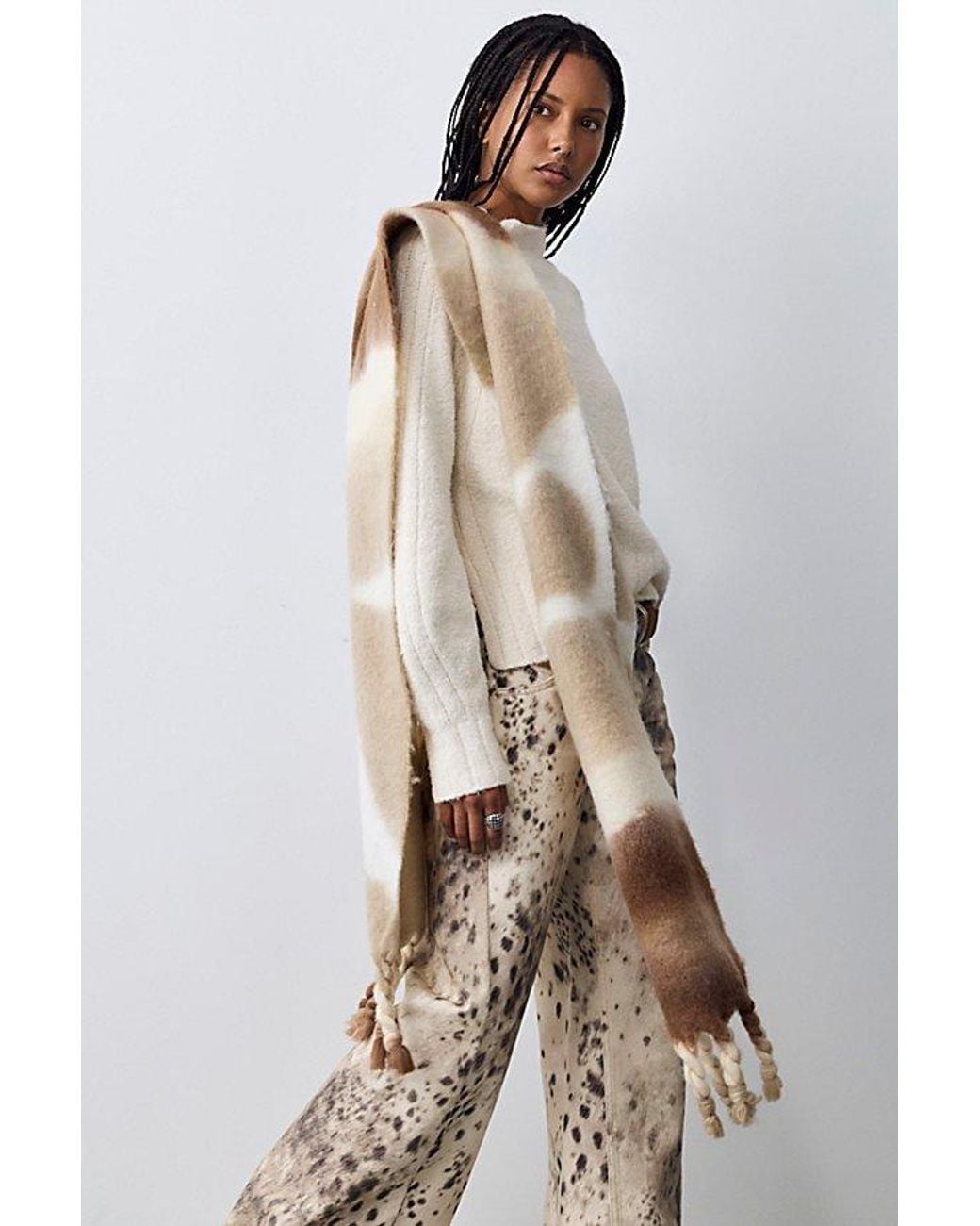 Free People Brown Winter Days Blanket Scarf