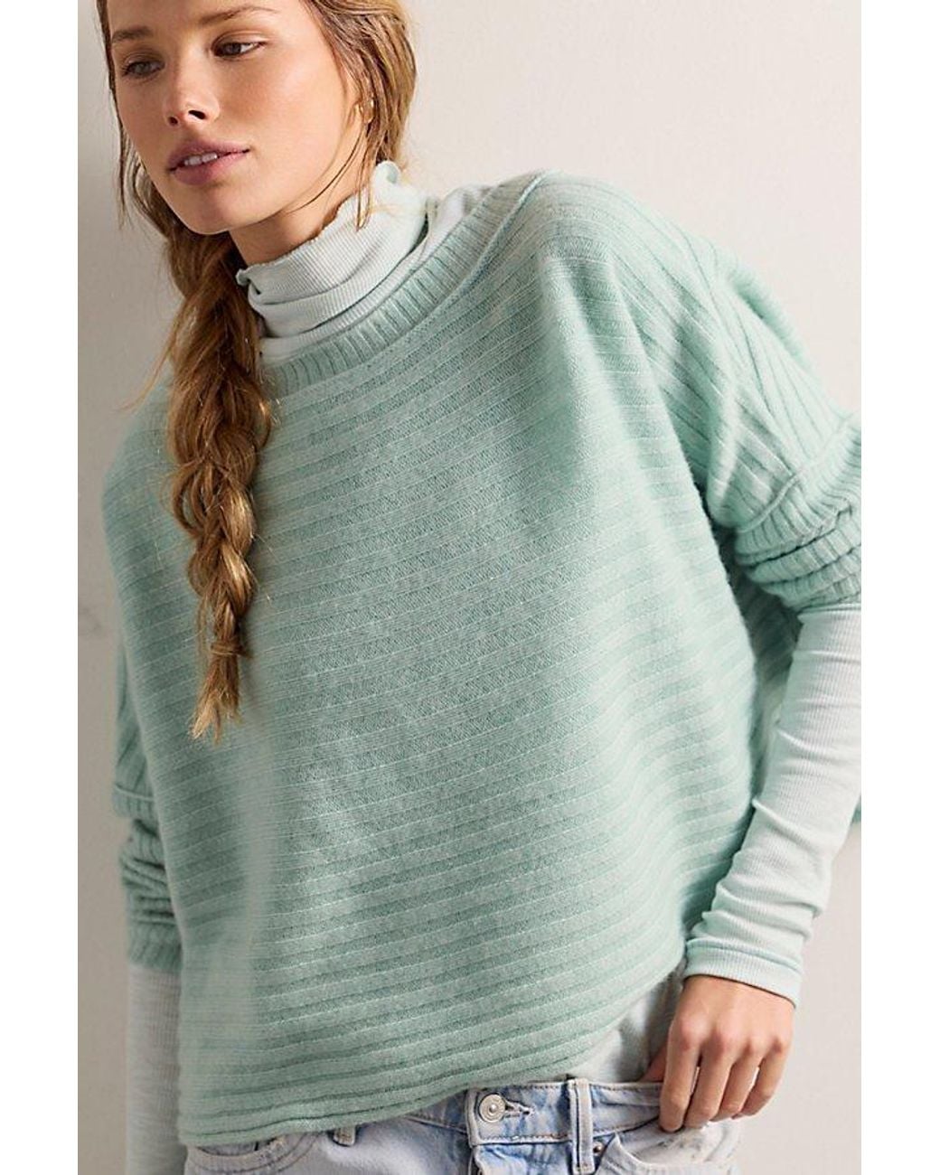 Intimately By Free People Gray Keeping It Light Ribbed Turtleneck Top By