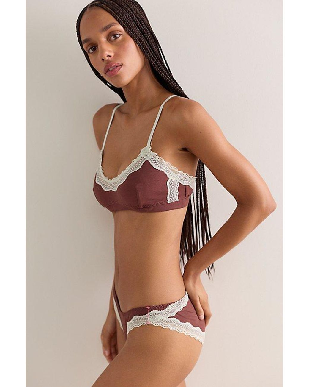 Intimately By Free People Brown Oh My Darling Scoop Neck Bralette By