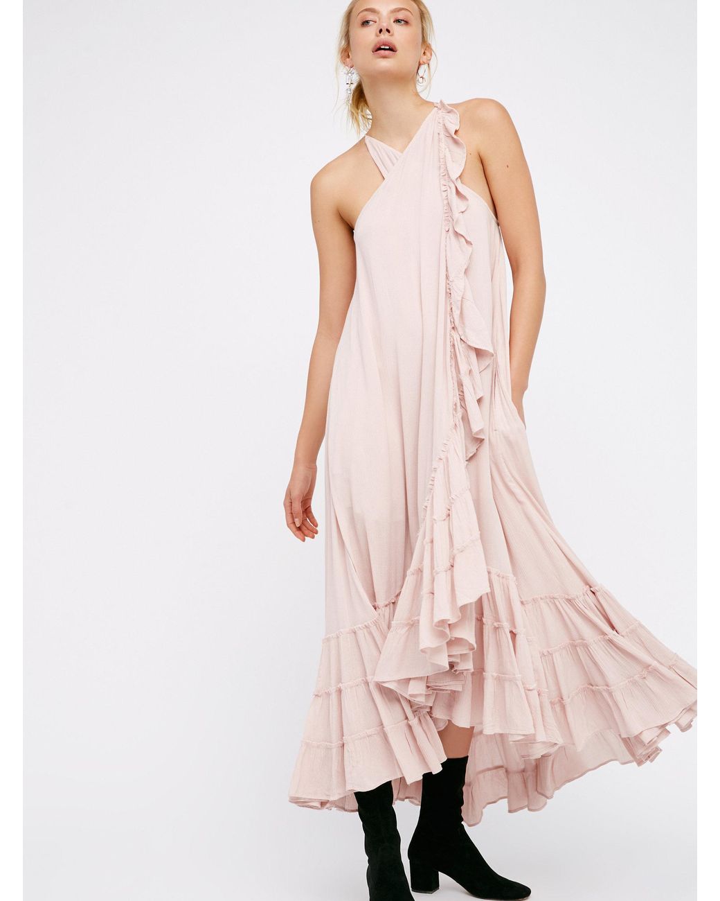 Maxi Dress in Dusty Pink (Pink) | Lyst 