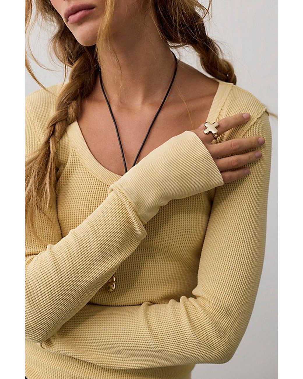 Free People Natural Easy Does It Scoop-Neck Top
