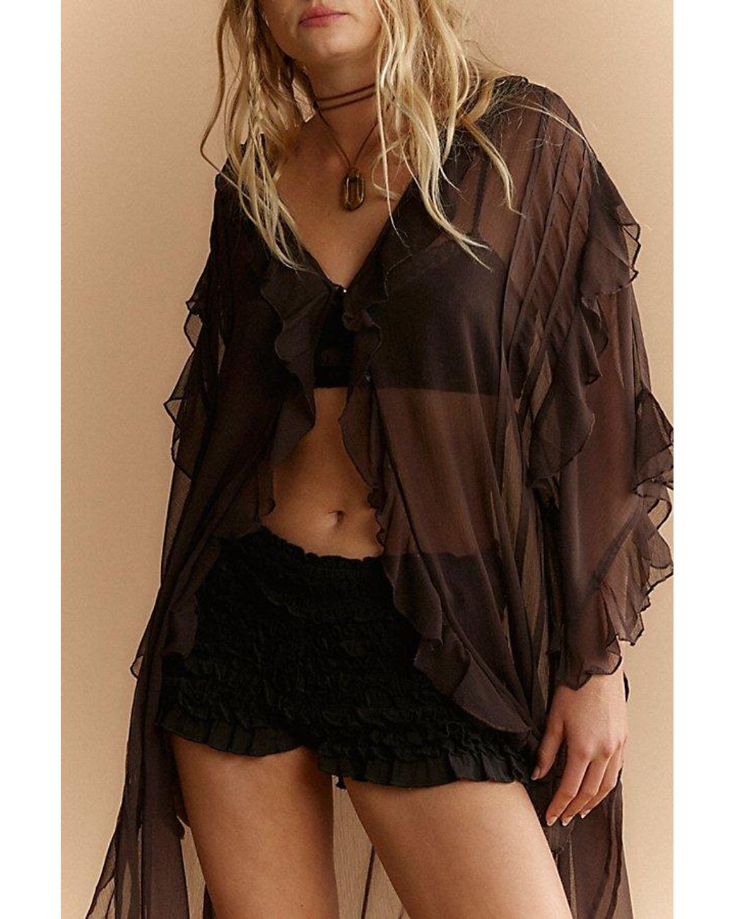 Free People Natural Winter Valley Kimono