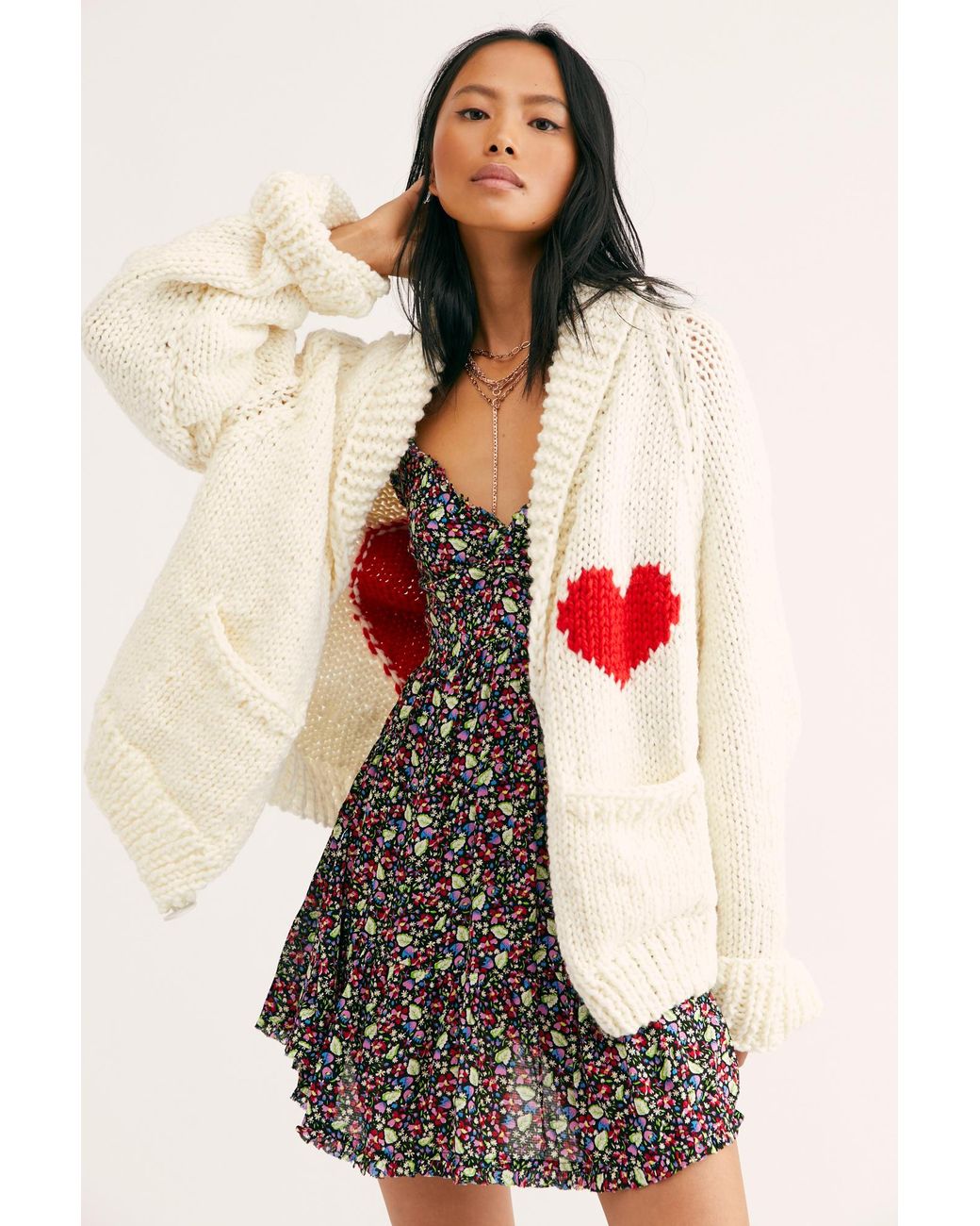 Free people heart sweater cheap