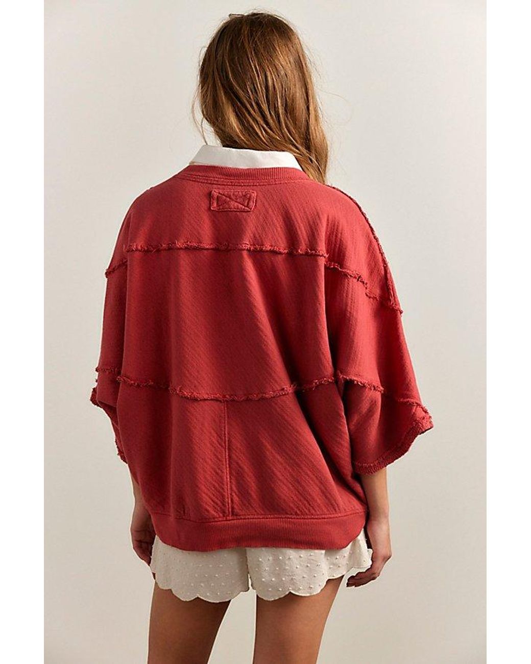 Free People Red Dweller Pullover