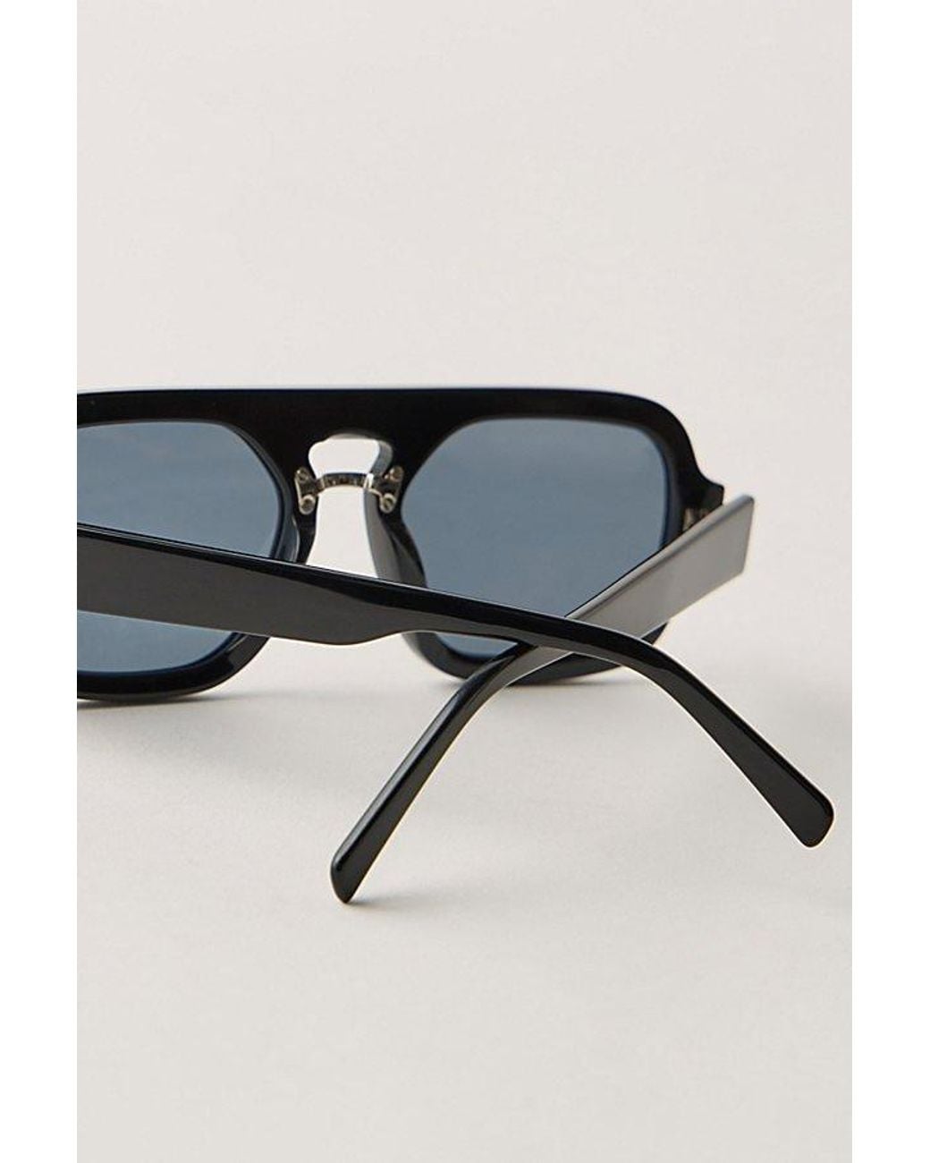 Free People Black Rhiannon Modern Aviator Polarized Sunglasses