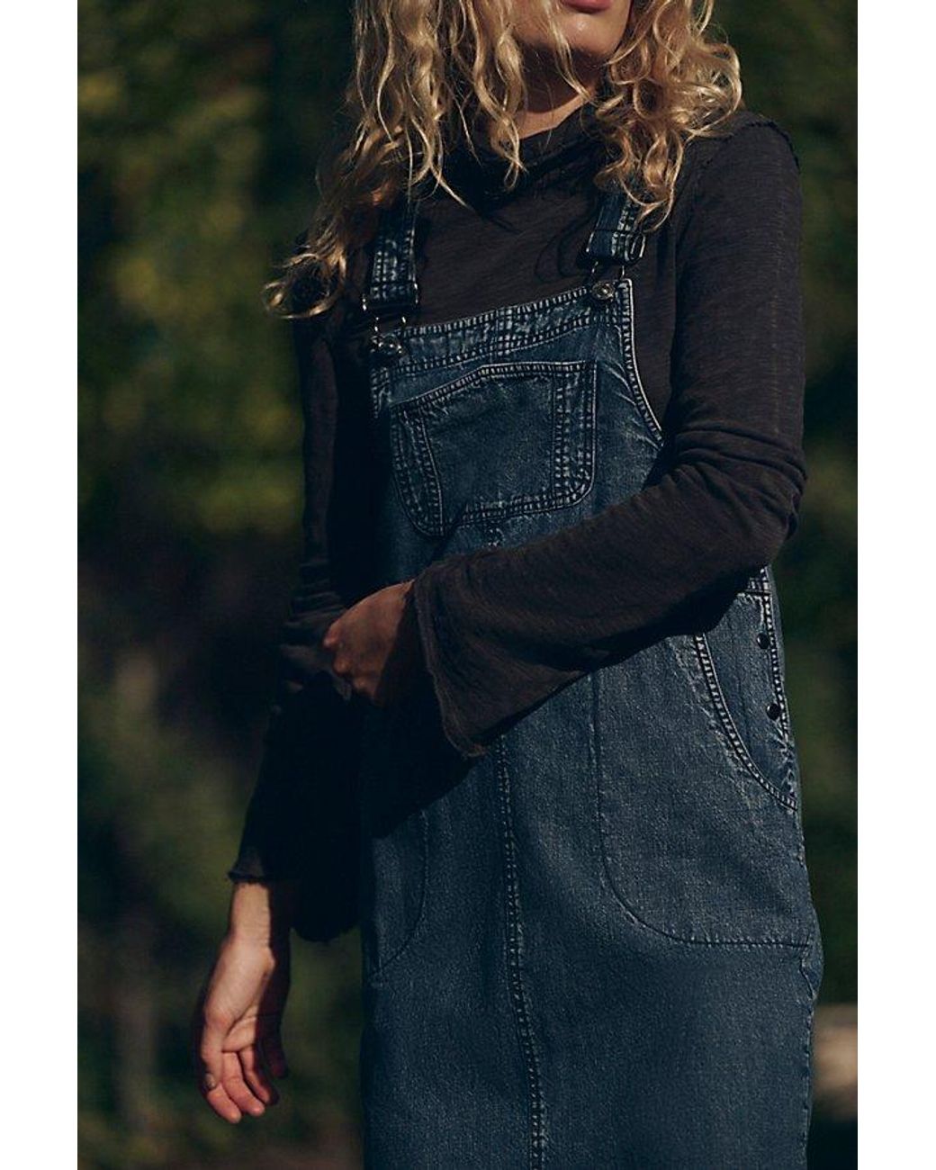 Free People Green Hanson Solid Apron Midi Dress