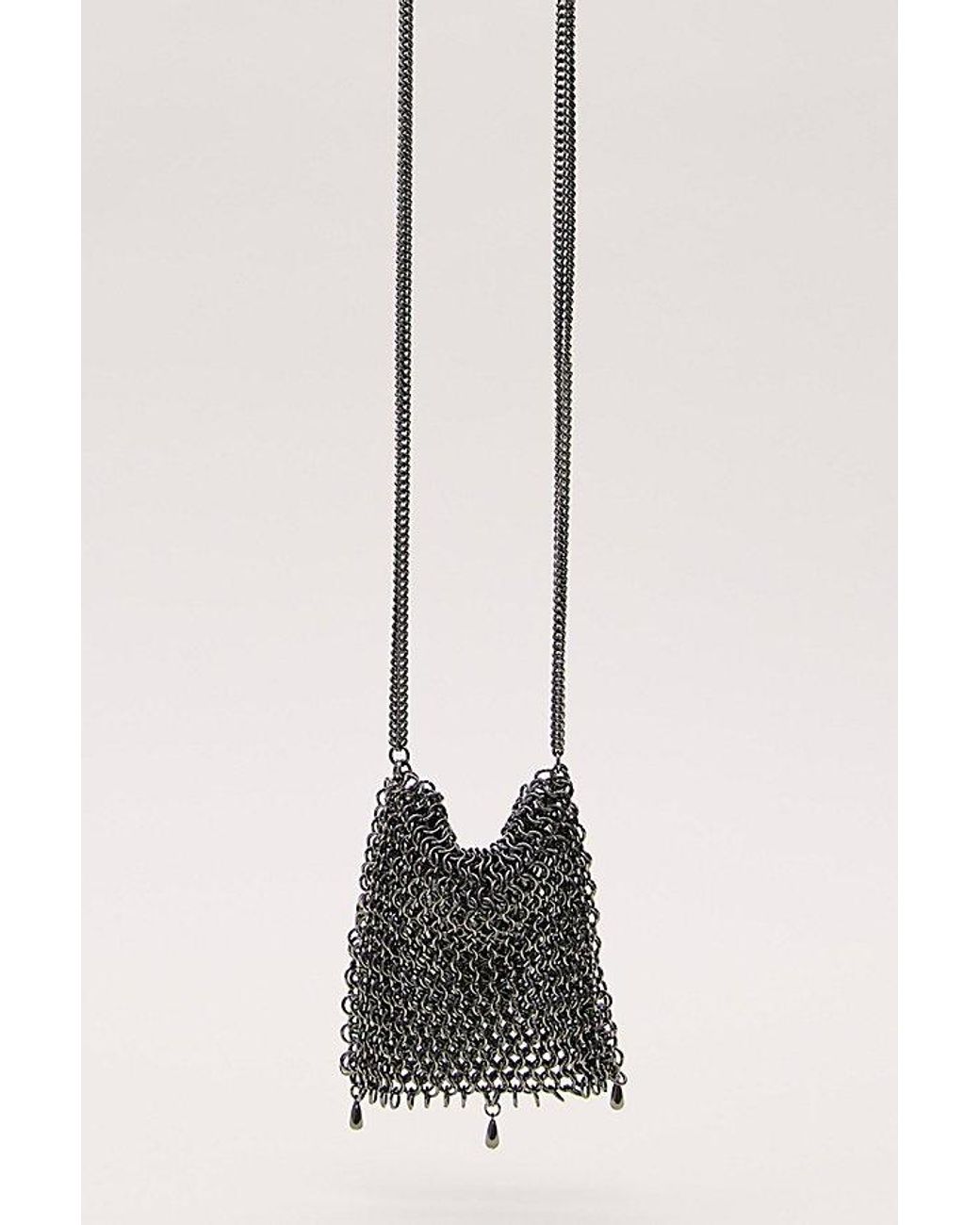 Free People Gray Chainmail Mini Bag