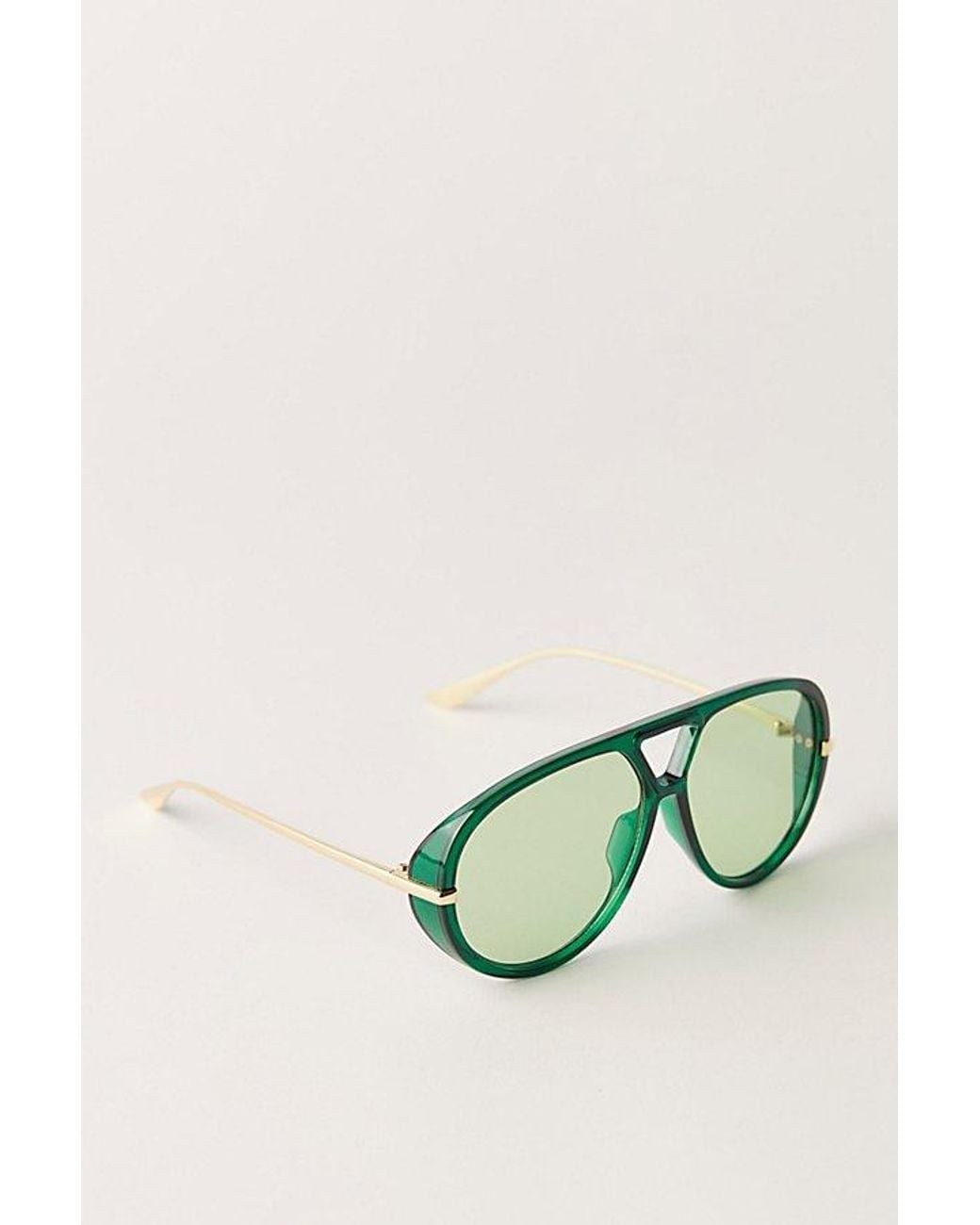 Free People Green Sunday Afternoon Oversized Aviator Sunglasses