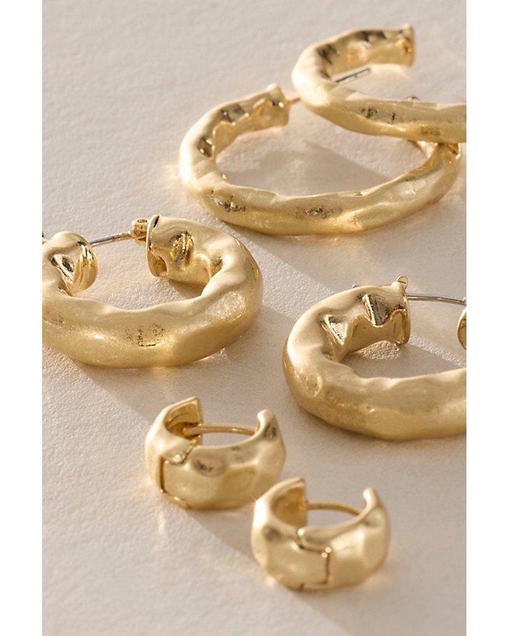 Free People Natural Plated Hoop Earring Set