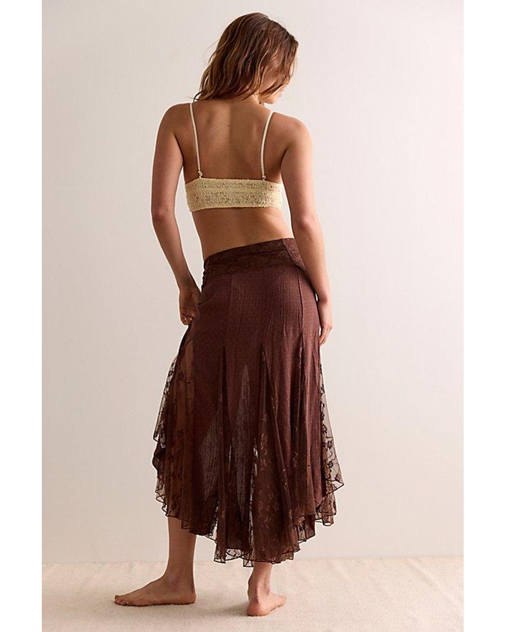 Intimately By Free People Brown Nice To Meet You Maxi Slip Skirt By