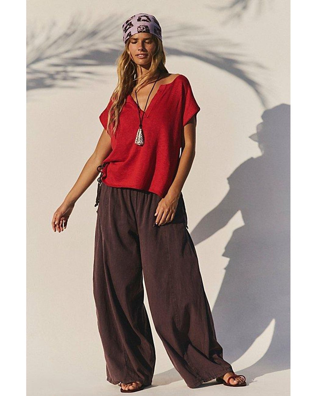 free-est Red Marina Del Sol Sweater Top By