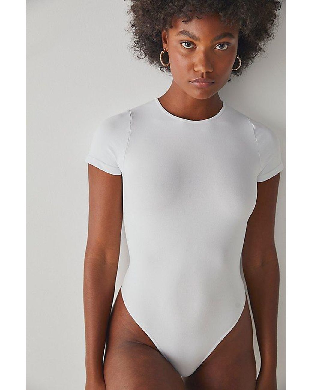 Intimately By Free People White Clean Lines Tee Bodysuit By