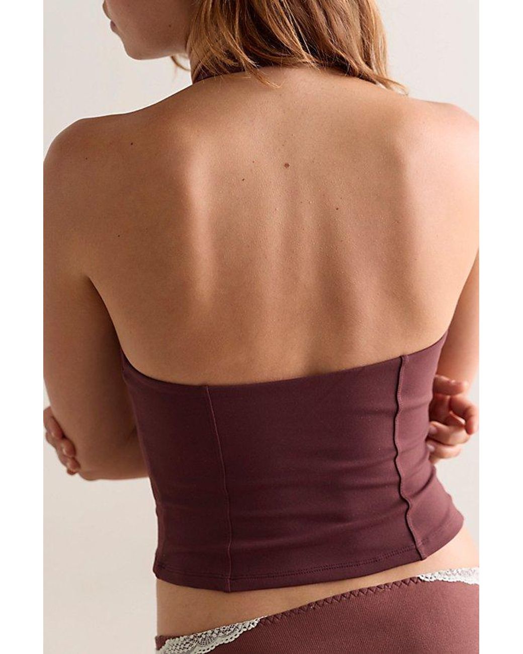 Intimately By Free People Brown Spill The Tea Plunge Tank Top By