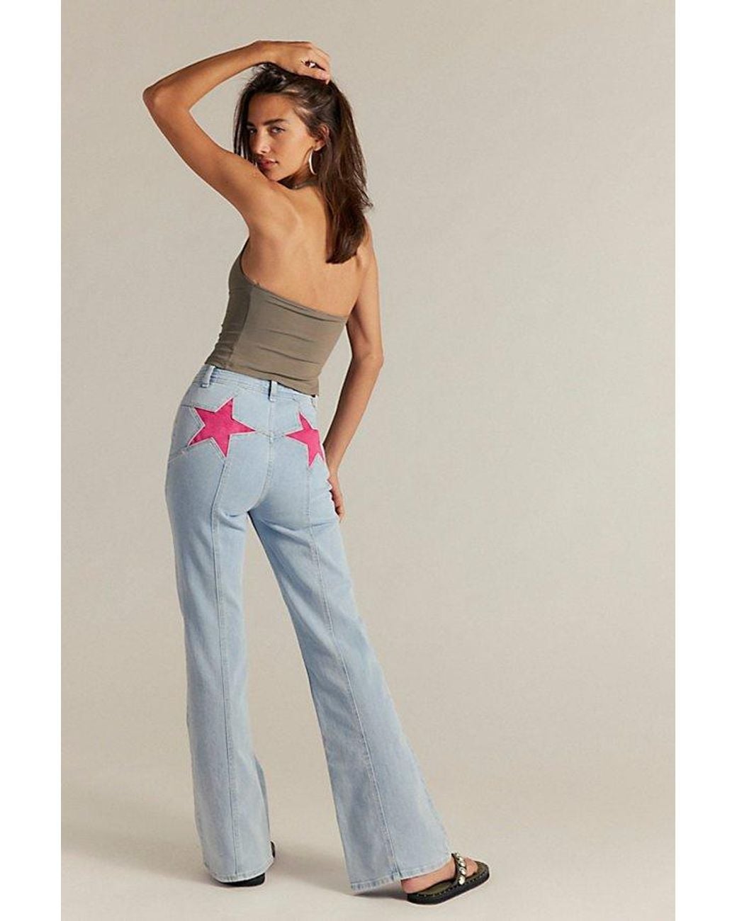 Free People Multicolor Firecracker Flare Jeans