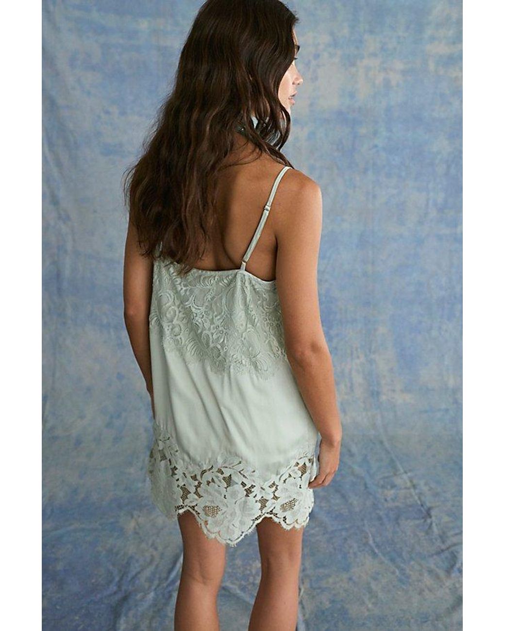 Intimately By Free People Green Sweet Heirloom Mini Slip Dress By