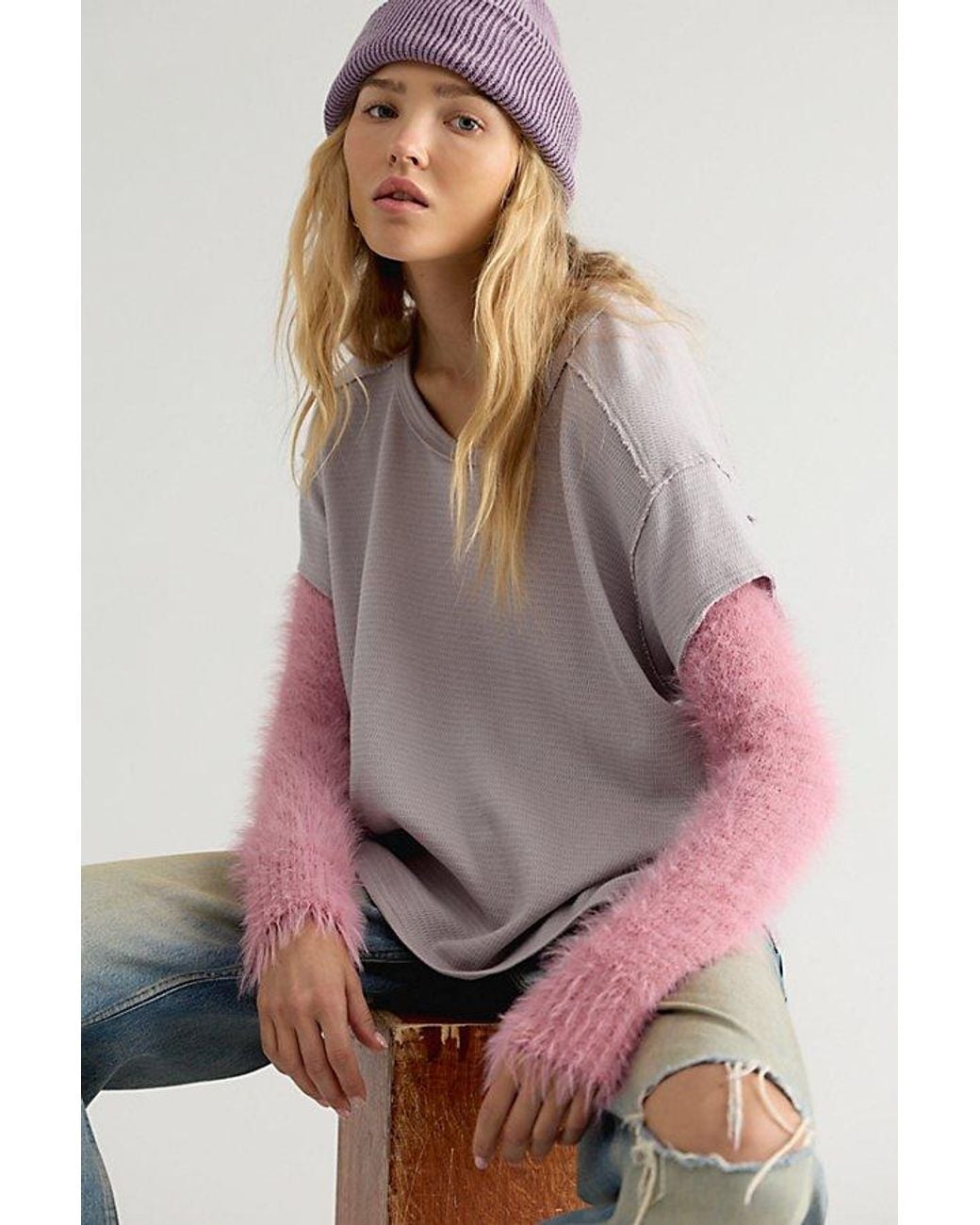 Free People Multicolor Luxe Cuff Long Sleeve Top