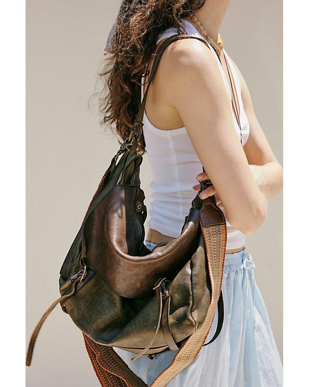Free People Green Benton Messenger Bag