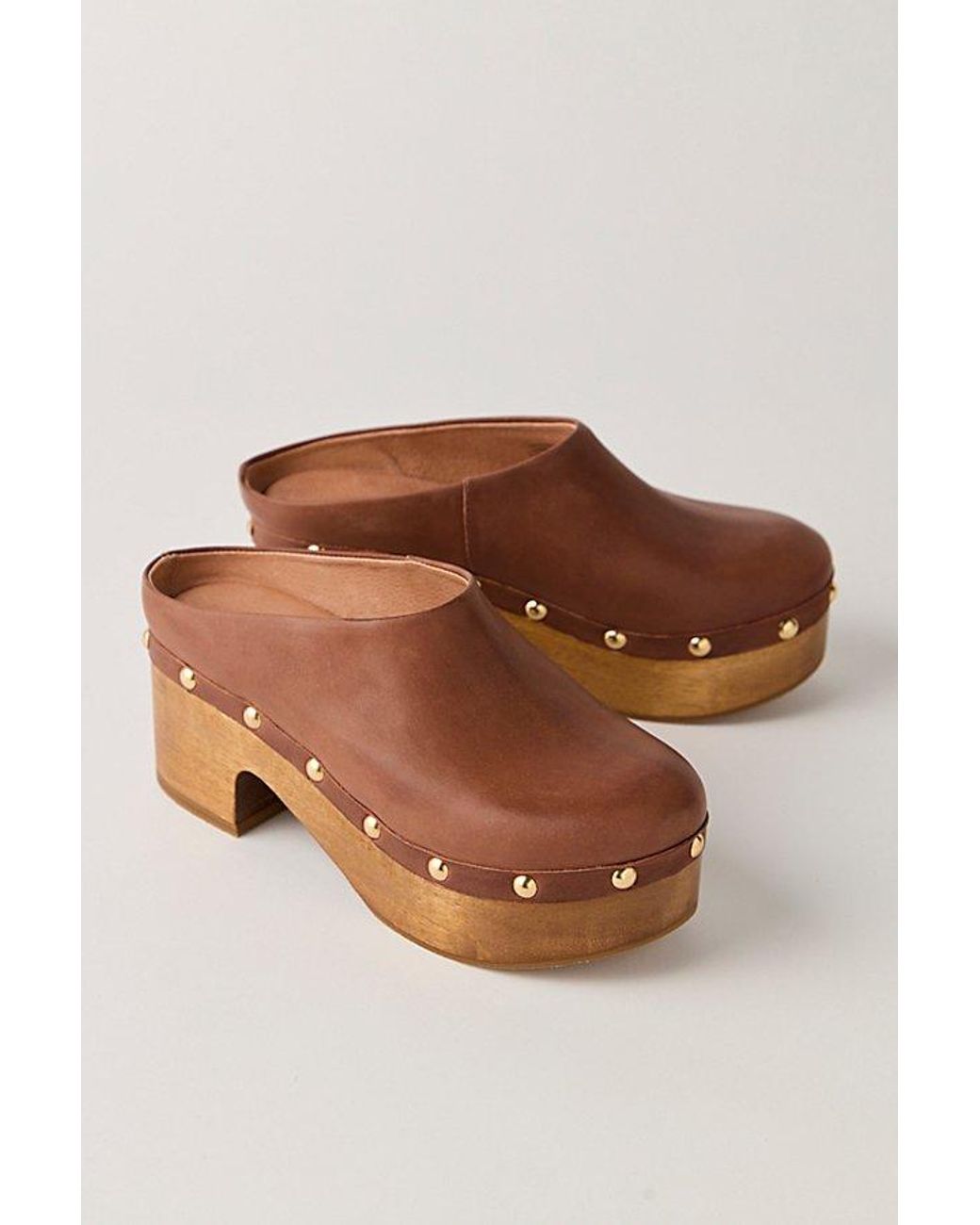 Free People Brown Calli Clogs