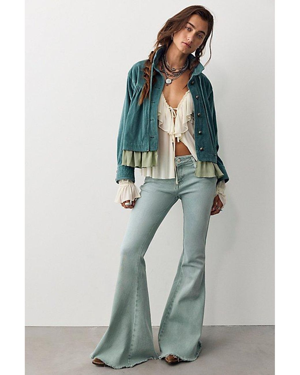 Free People Multicolor We The Free Emre Low-Rise Flare Jeans
