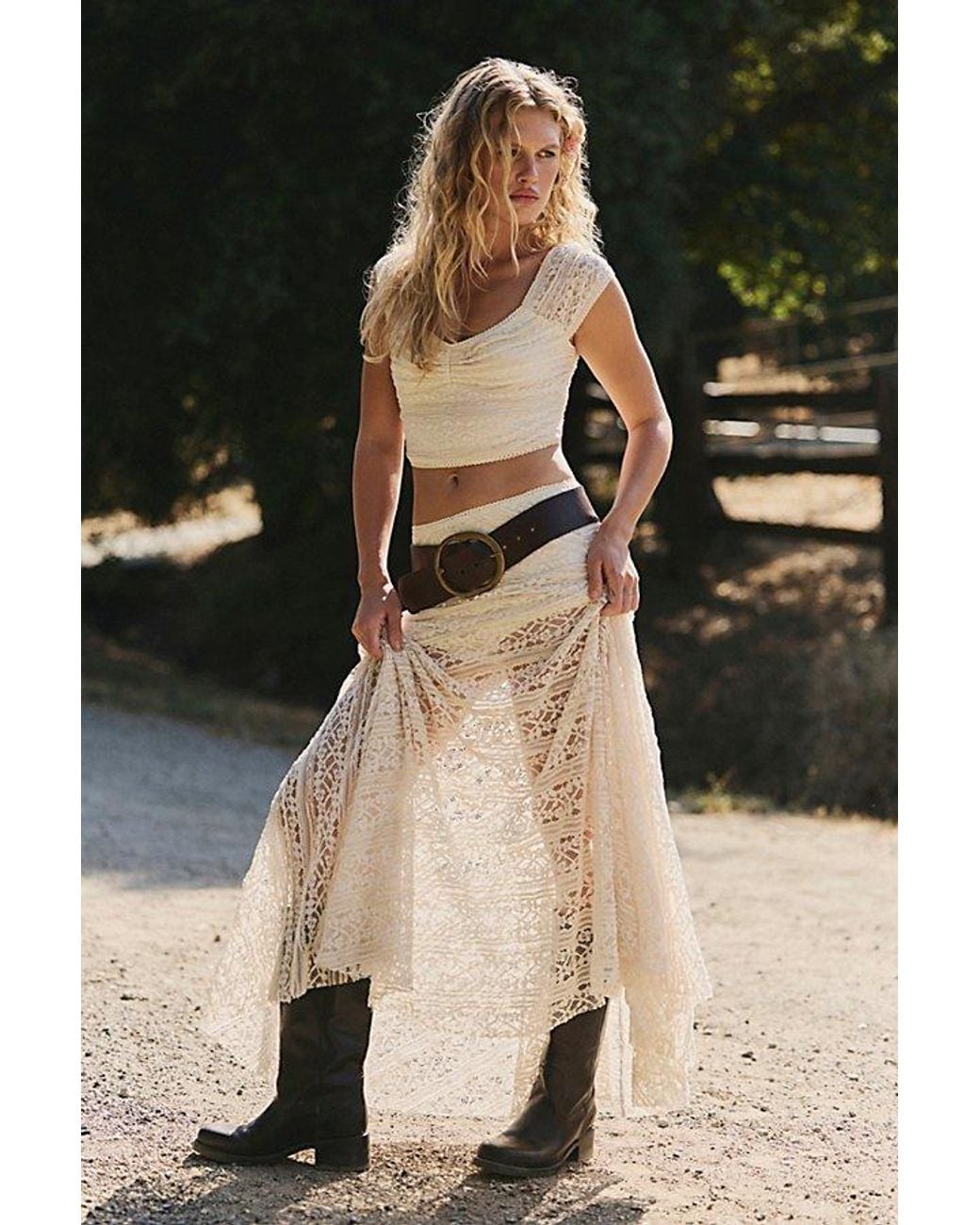 Free People Black Oh So Sweet Lace Set