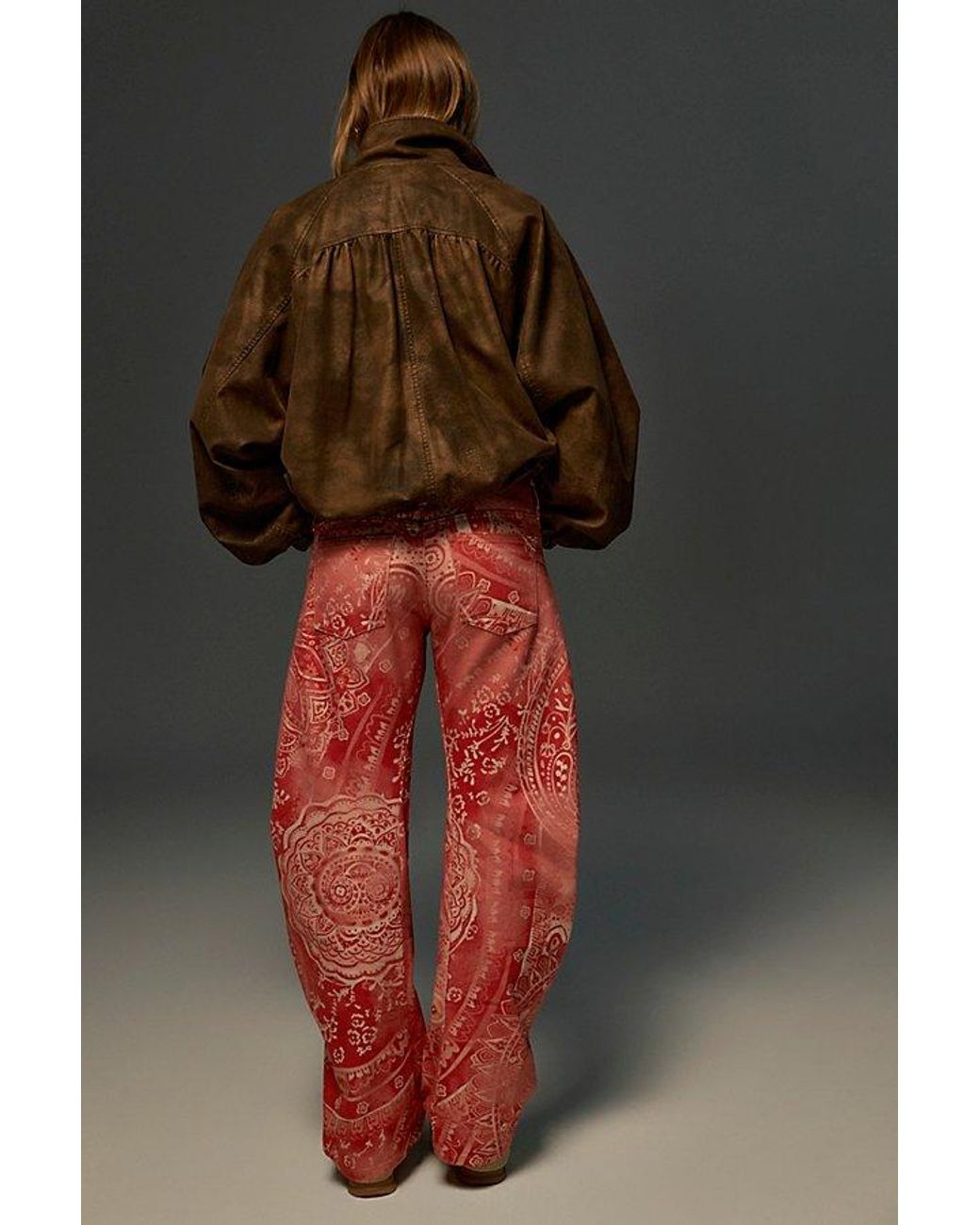 Free People Black Fable Printed Twisted Jeans
