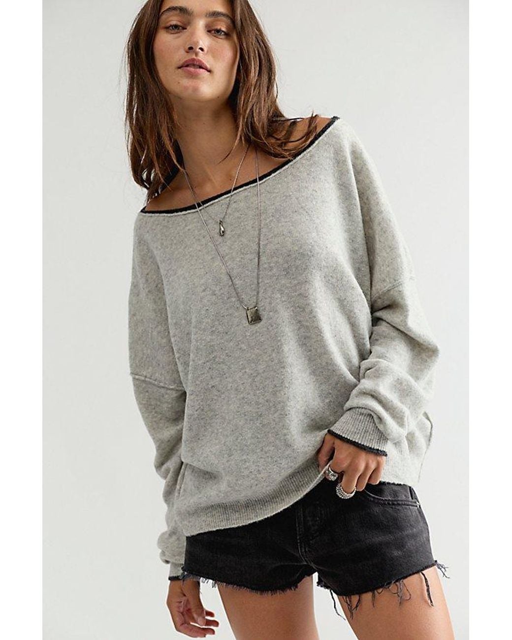 Free People Gray See Me Softspun Pullover