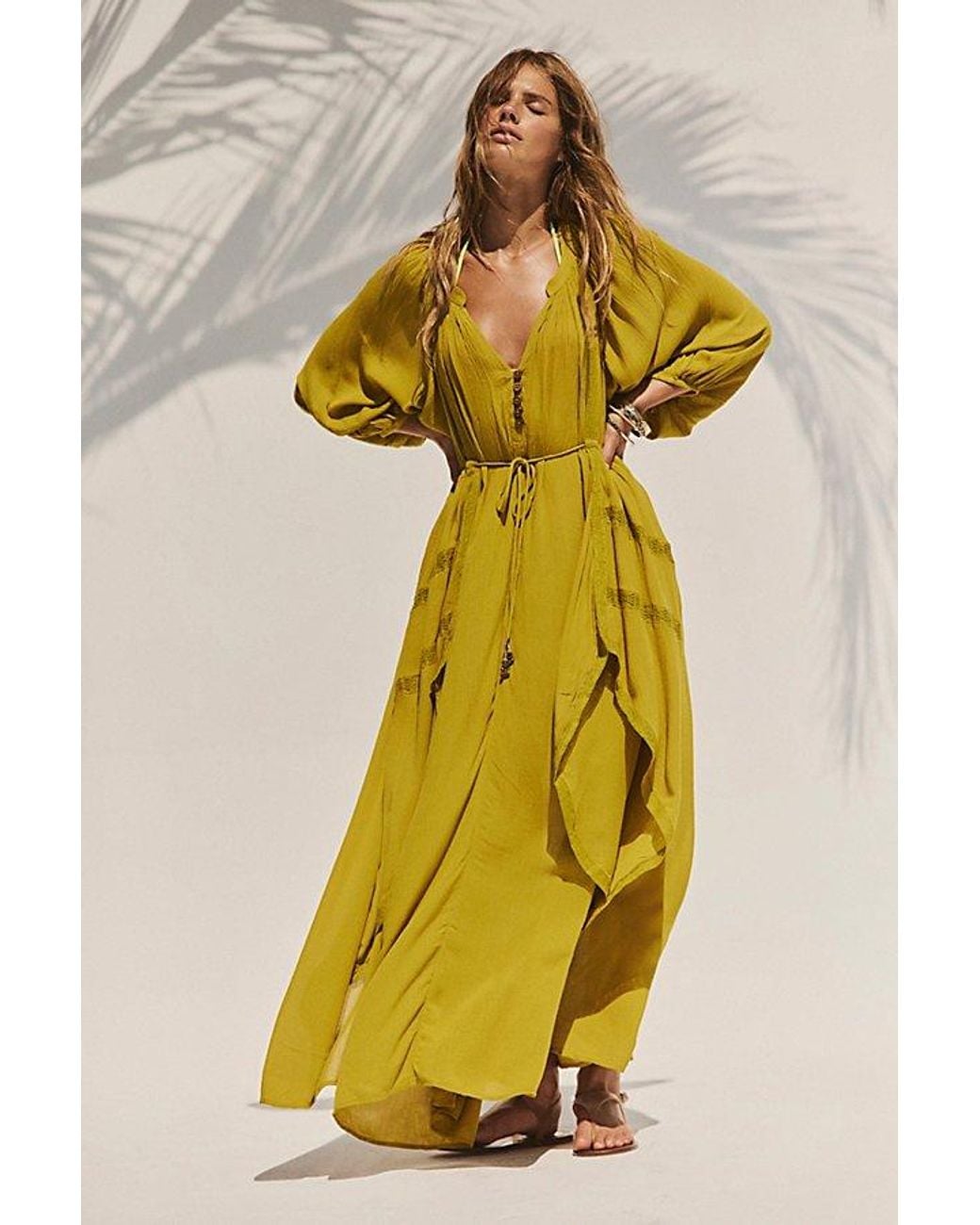 free-est Yellow Plenty Of Love Maxi Dress By