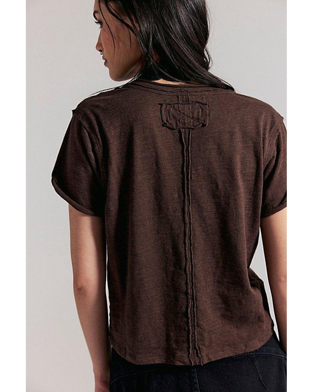 Free People Brown Take 2 Tee