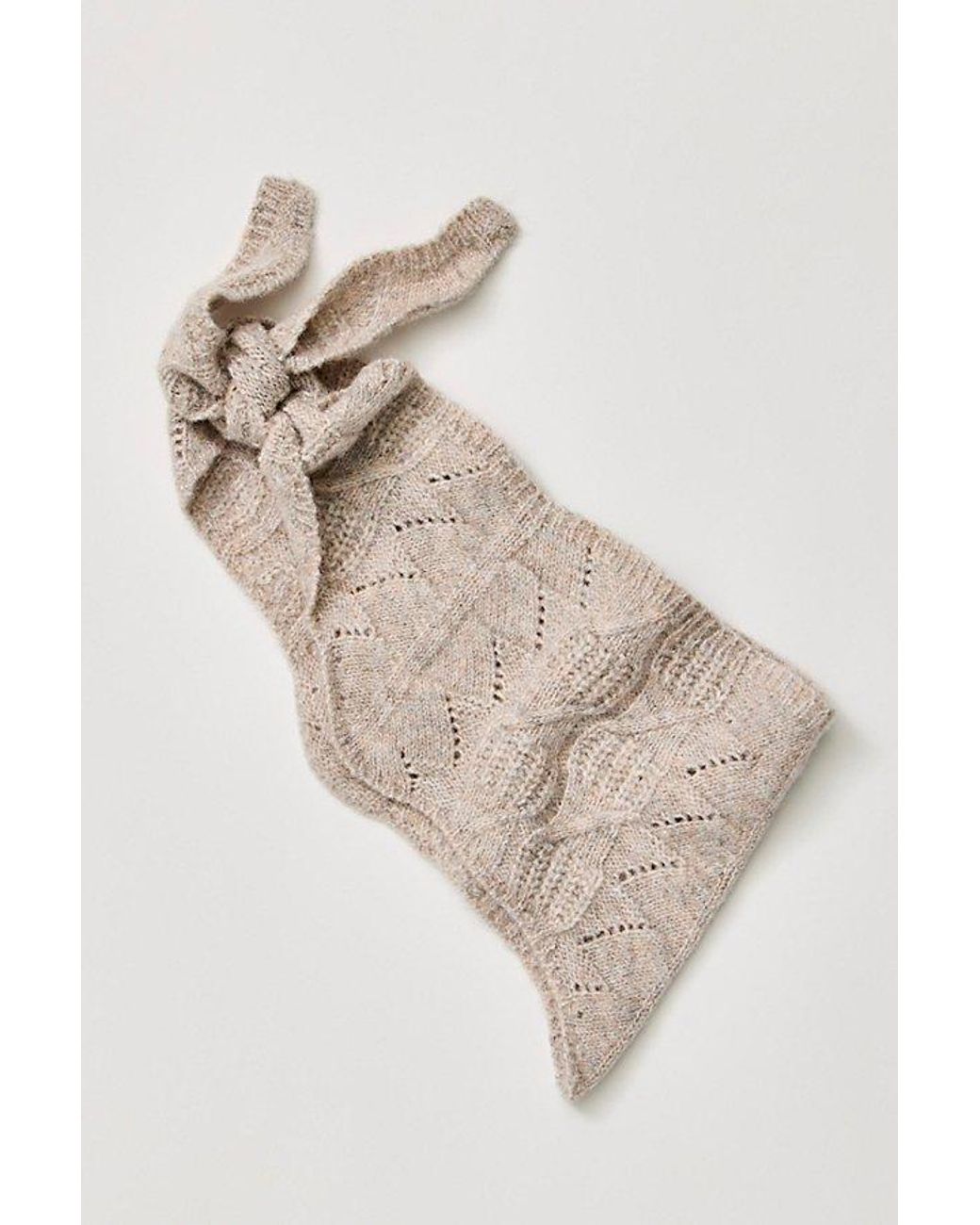 Free People Natural Cozy Cable Triangle Scarf