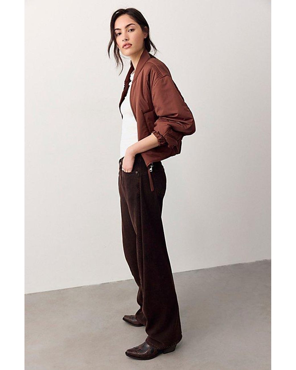 Free People Black Fable Low-Rise Twisted Bowed Jeans