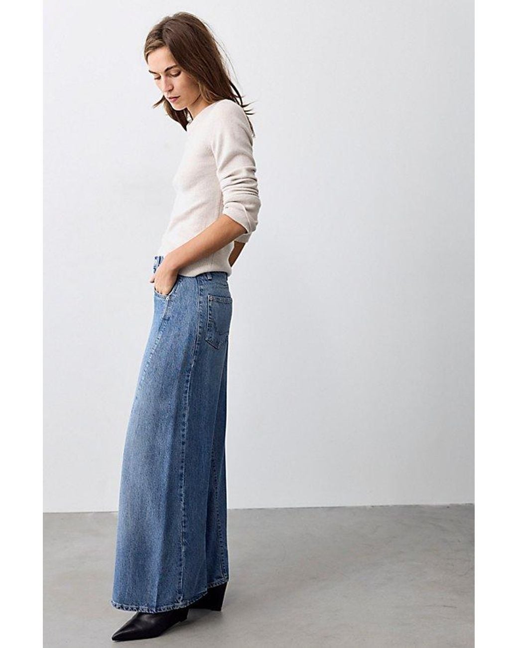 Free People Blue Haven Twisted Wide-Leg Jeans