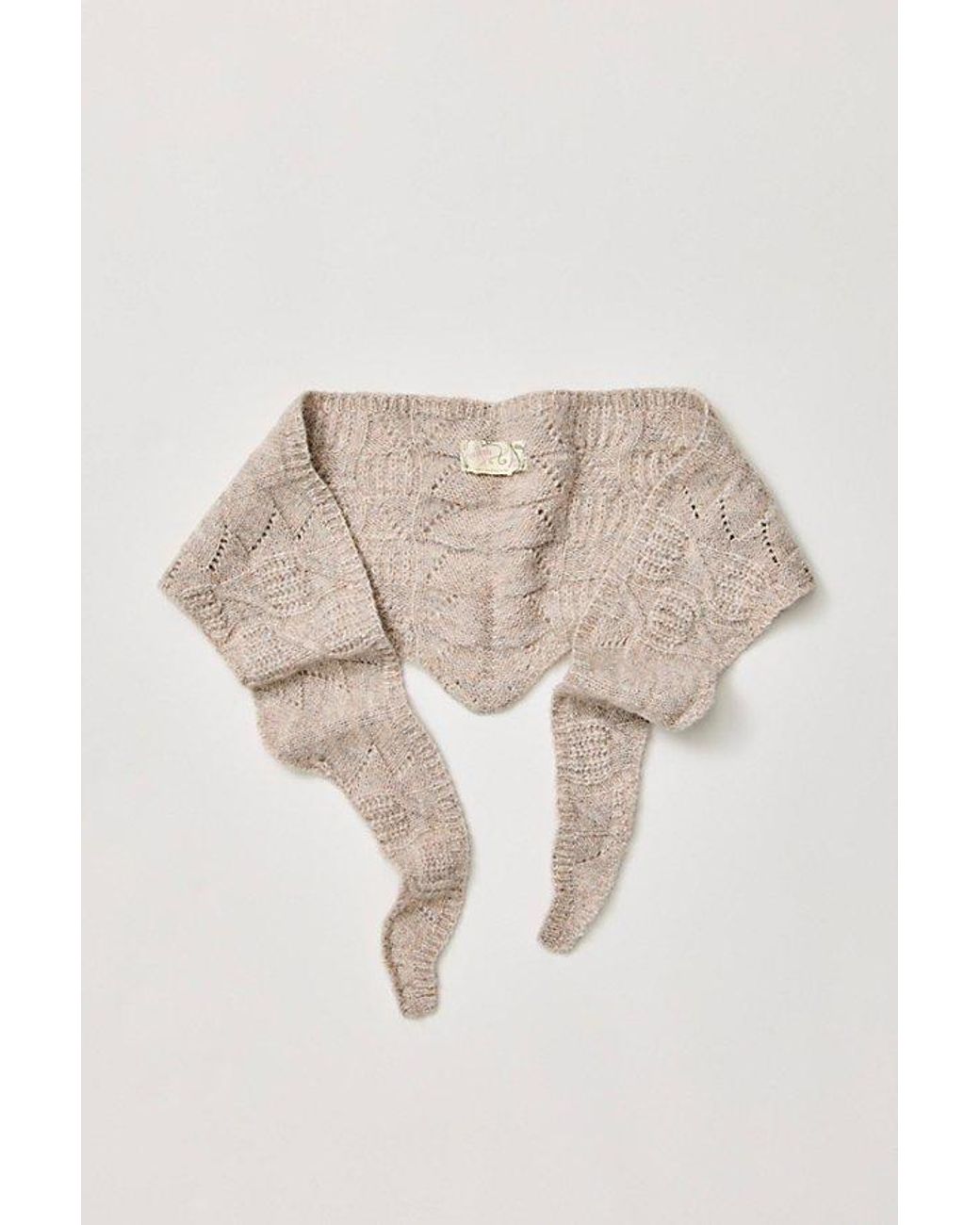 Free People Natural Cozy Cable Triangle Scarf