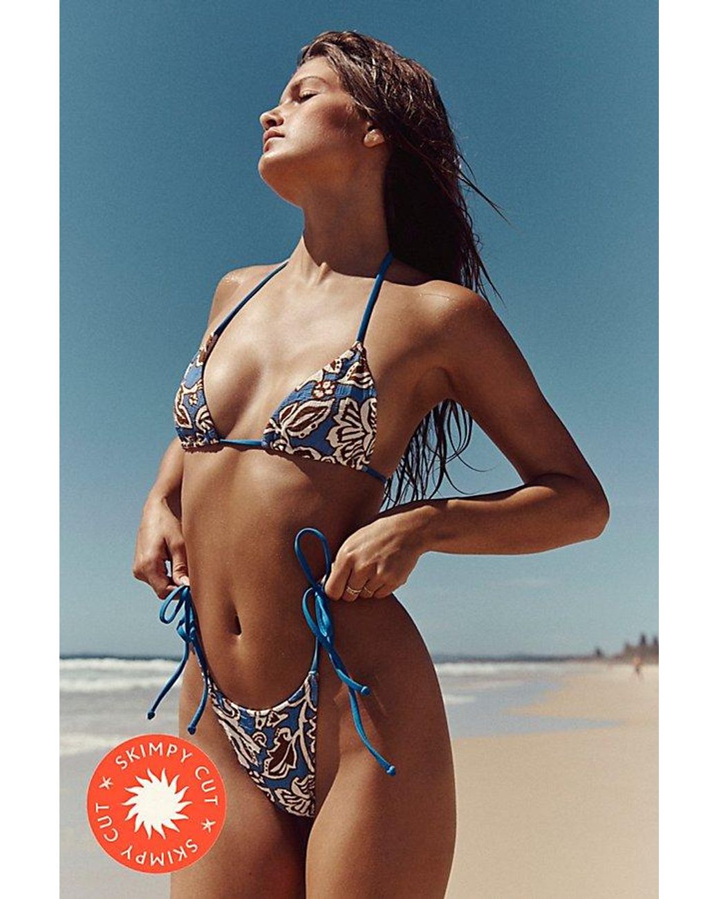 free-est Brown Michelle Printed Bikini Top