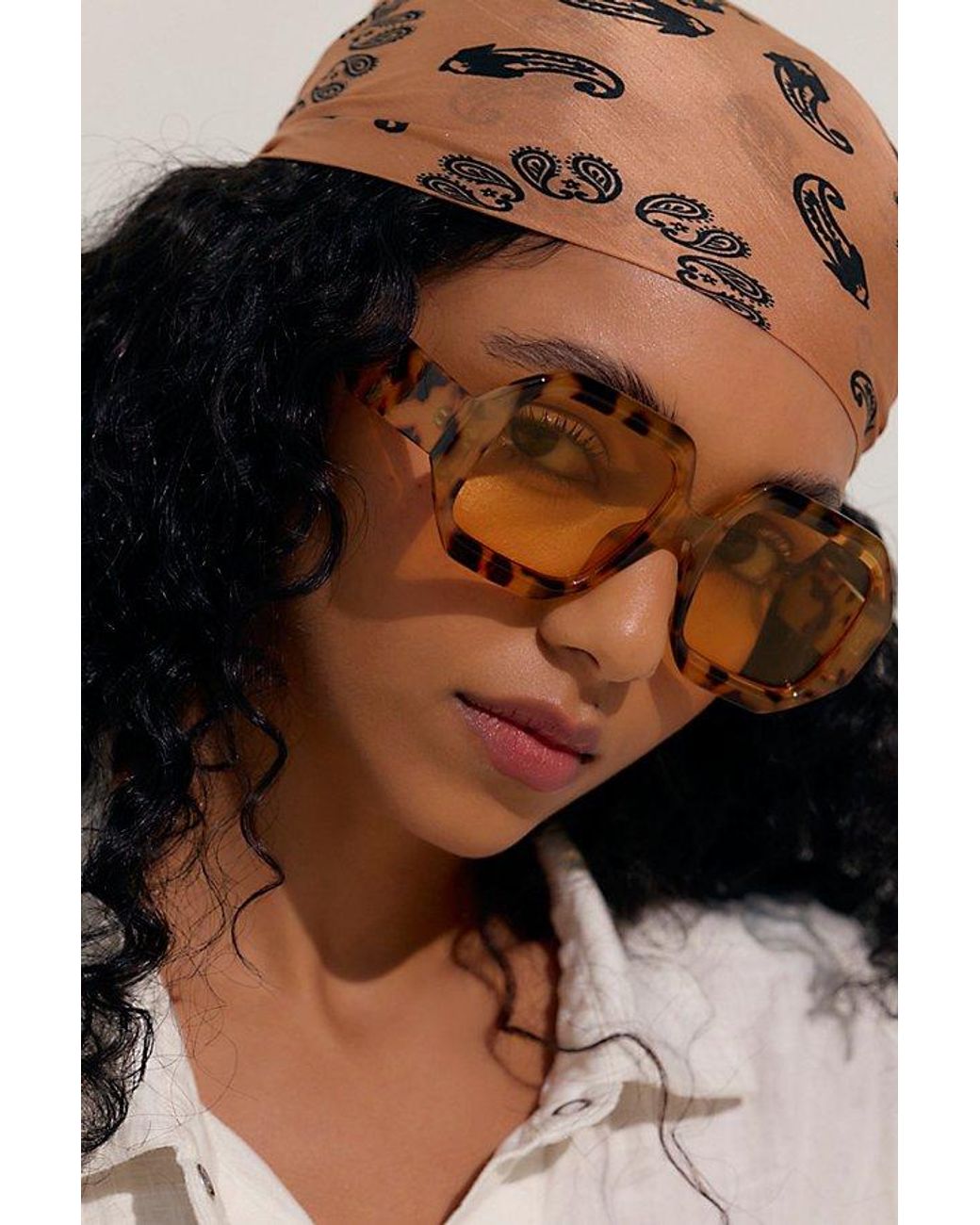 Free People Metallic Corra Square Sunglasses