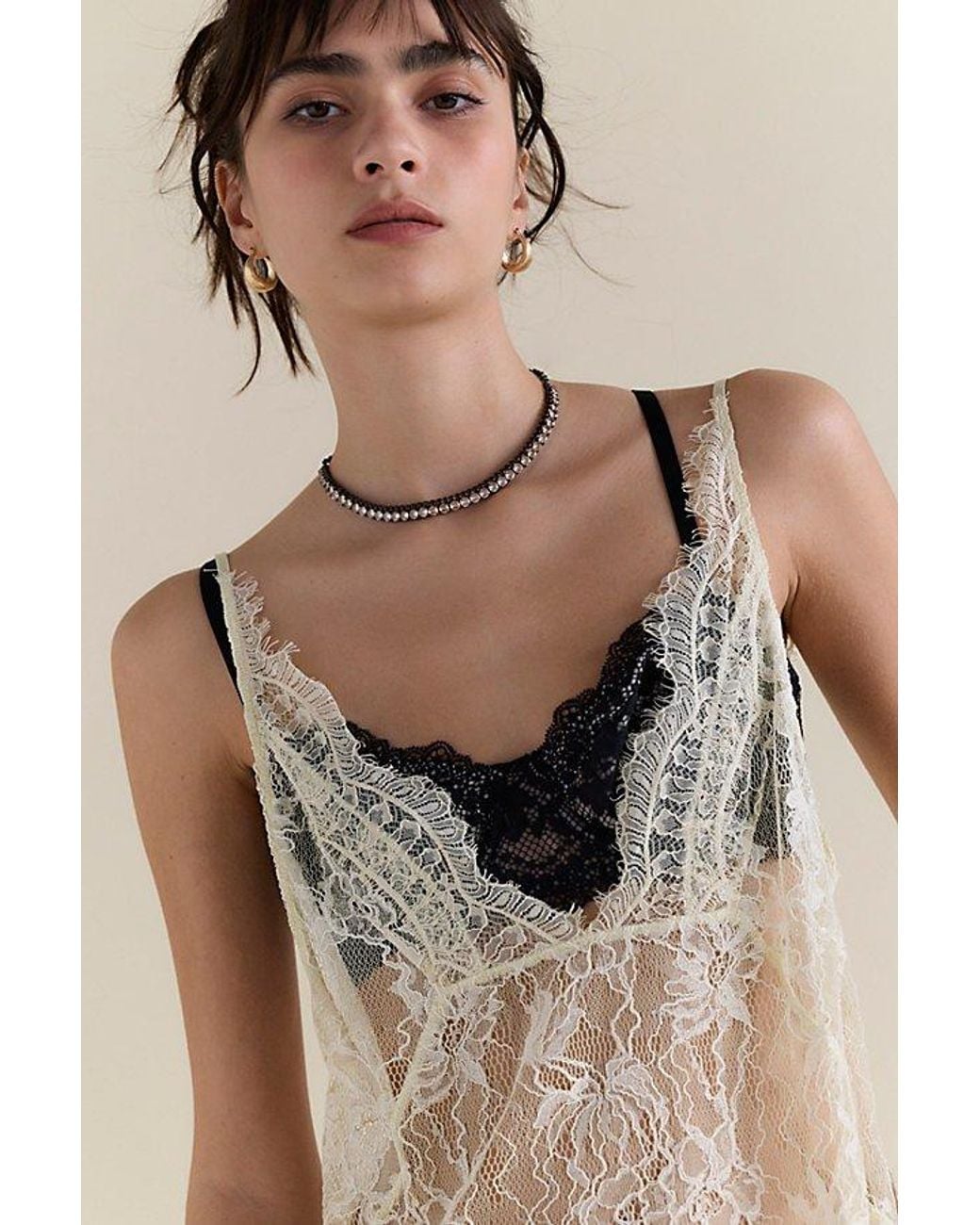 Intimately By Free People Natural Star Crossed Lace Maxi Slip Dress By