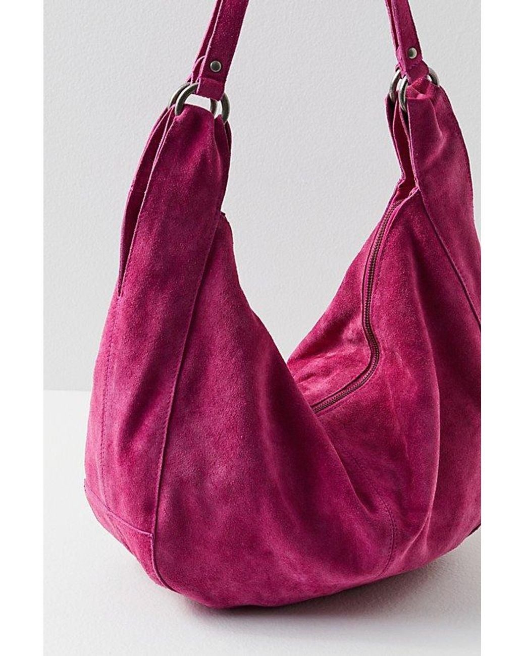 Free People Pink Roma Suede Tote Bag