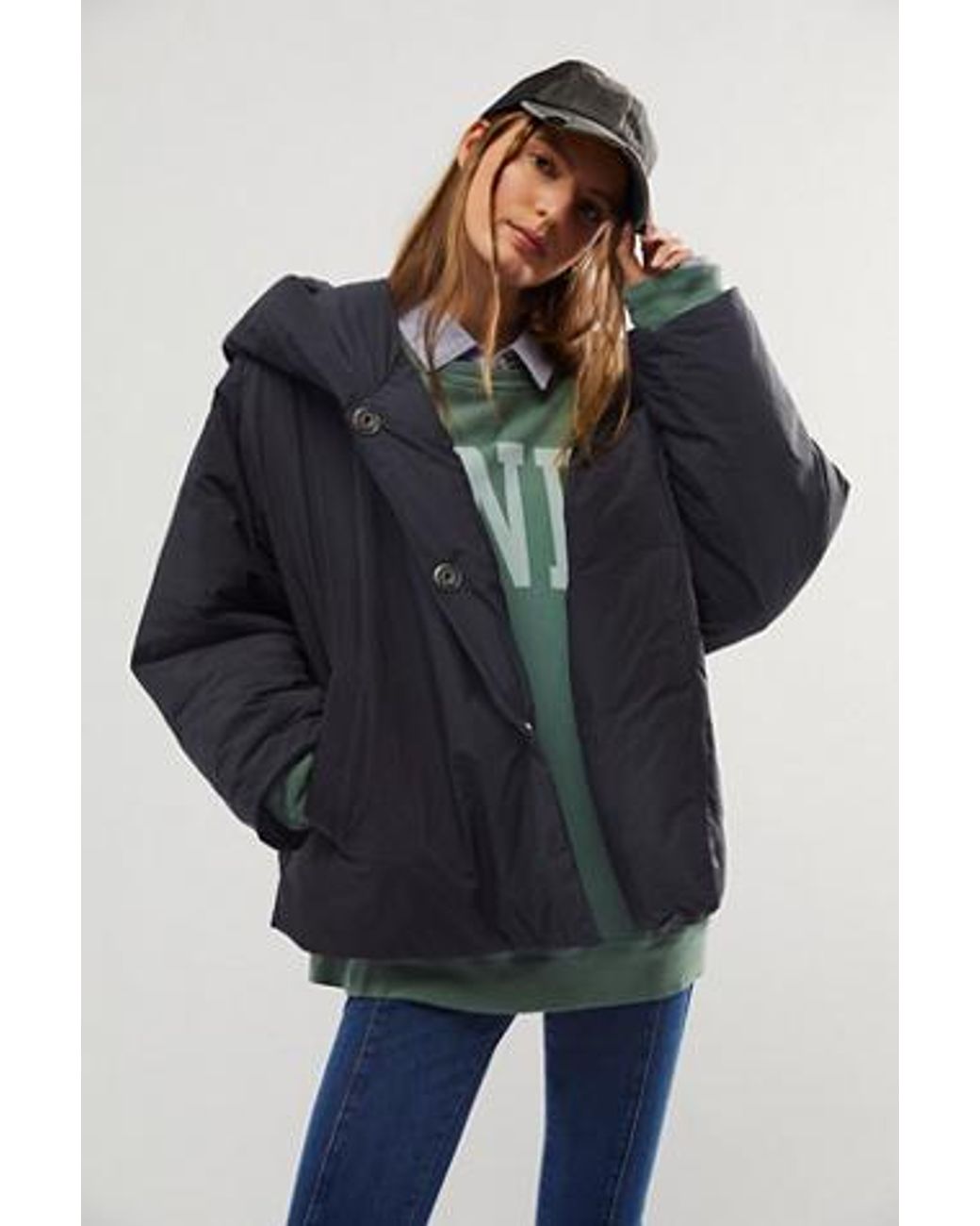 Free people black store puffer jacket