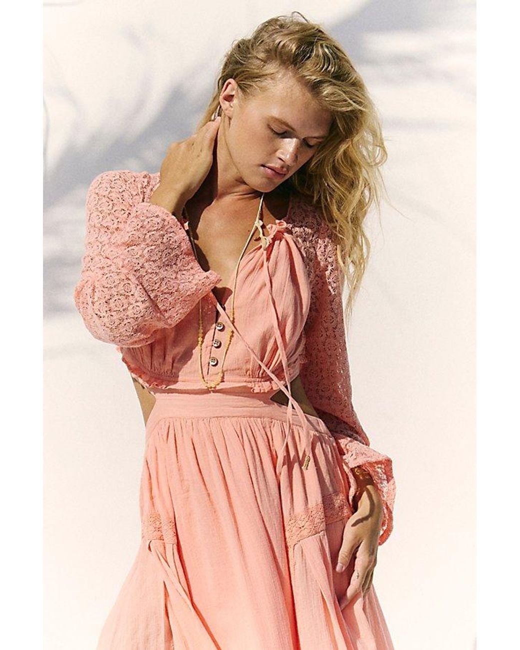 free-est Pink Lacie Maxi Dress By