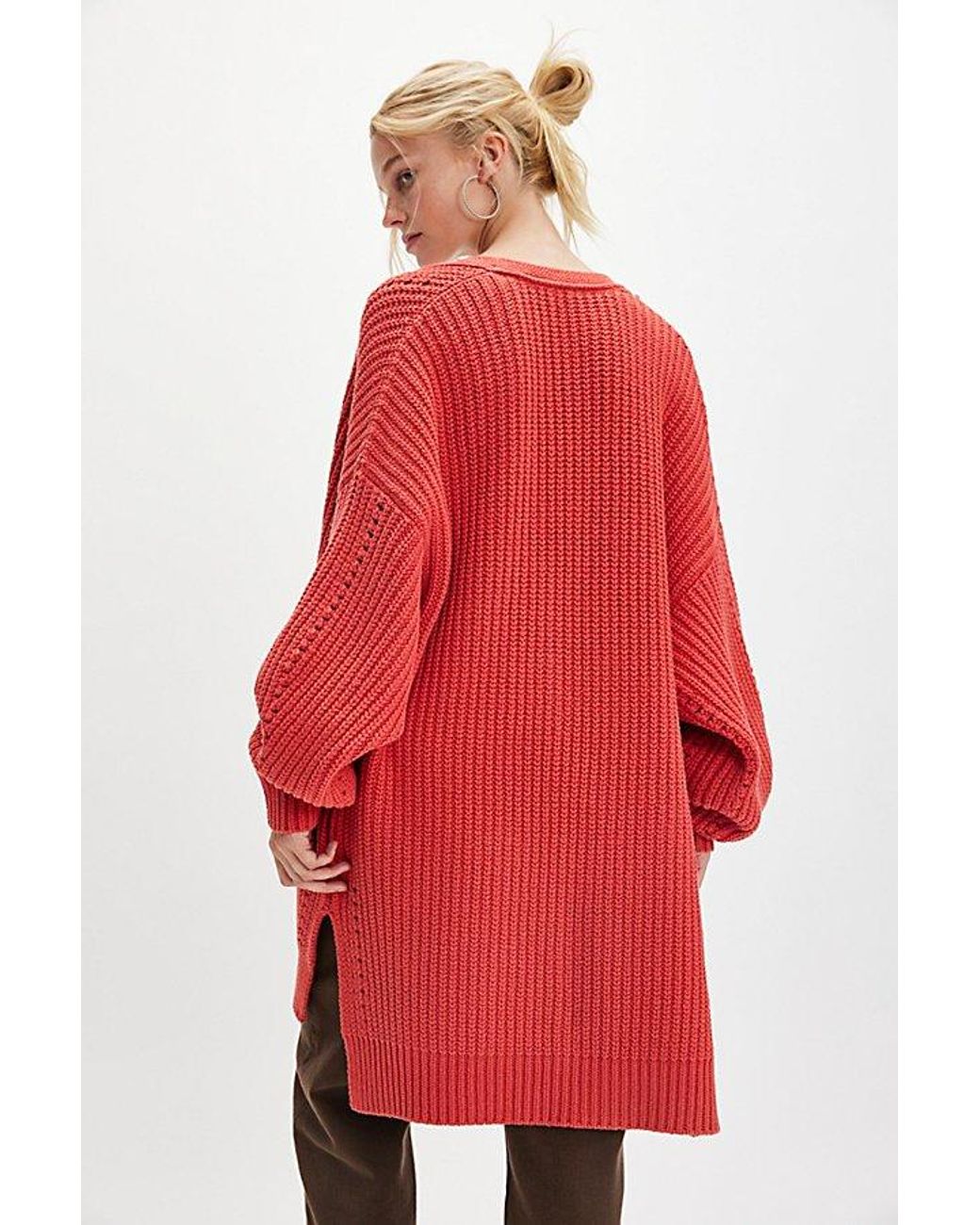 Free People Red Nightingale Cardi