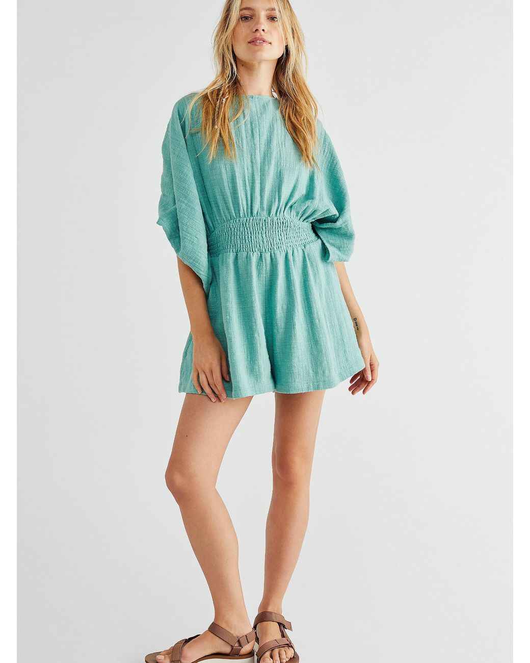 Free People Pietro Romper in Blue Jade 