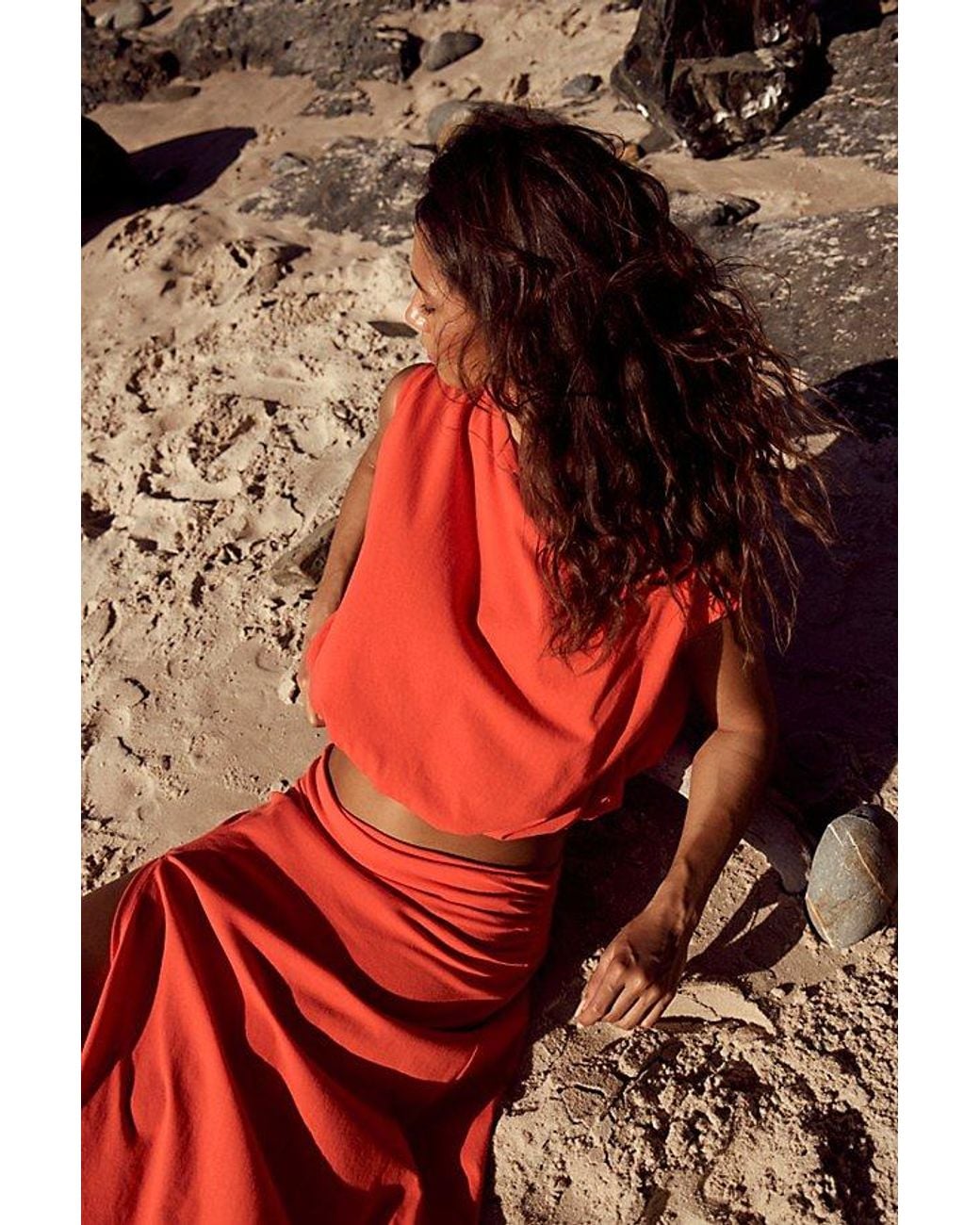 free-est Red Portia Skirt Set By