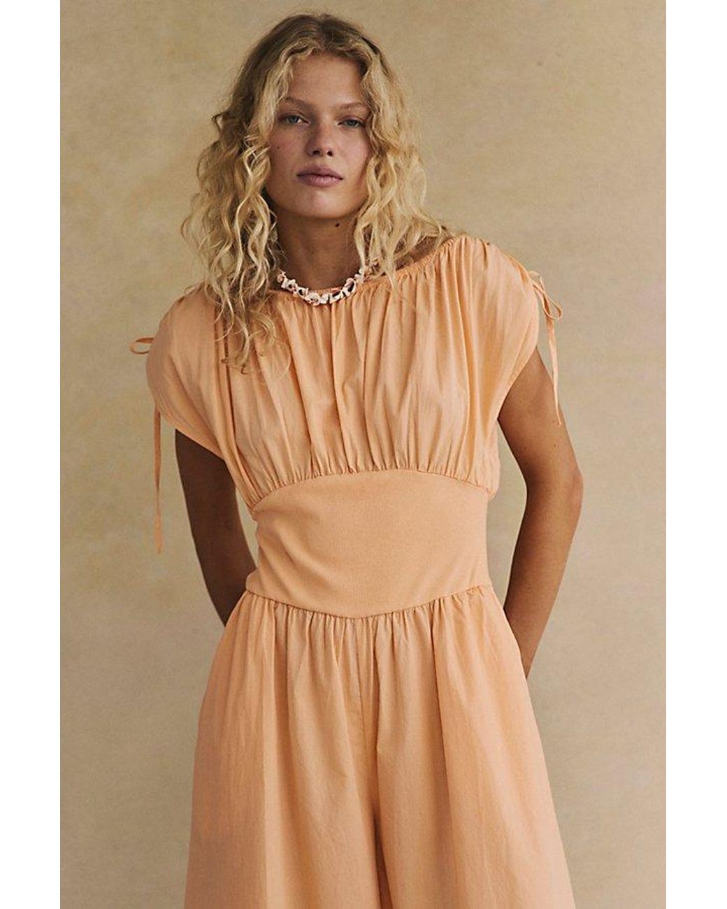 free-est Natural Ambrose Cotton One-Piece Jumpsuit By