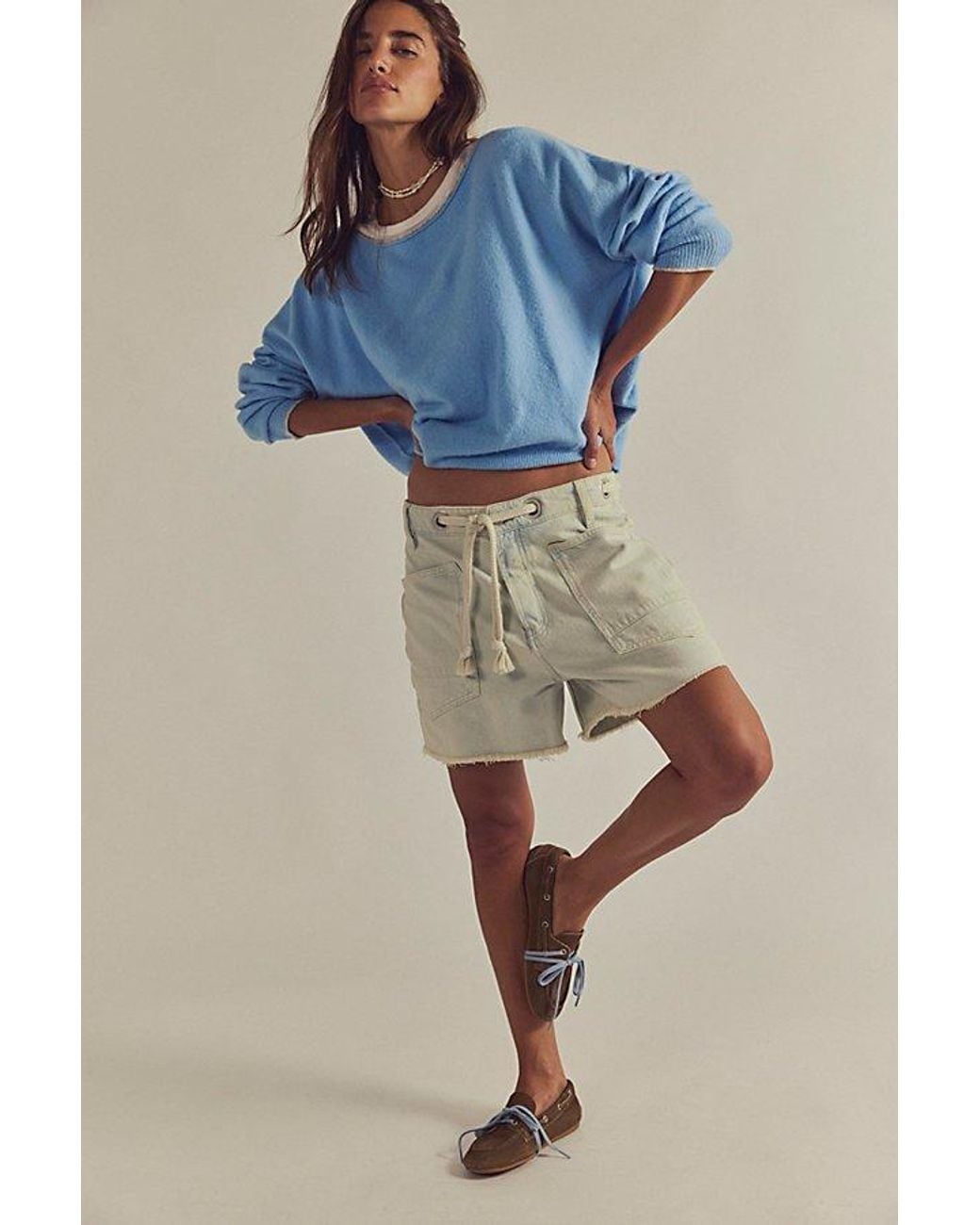 Free People Blue See Me Softspun Pullover
