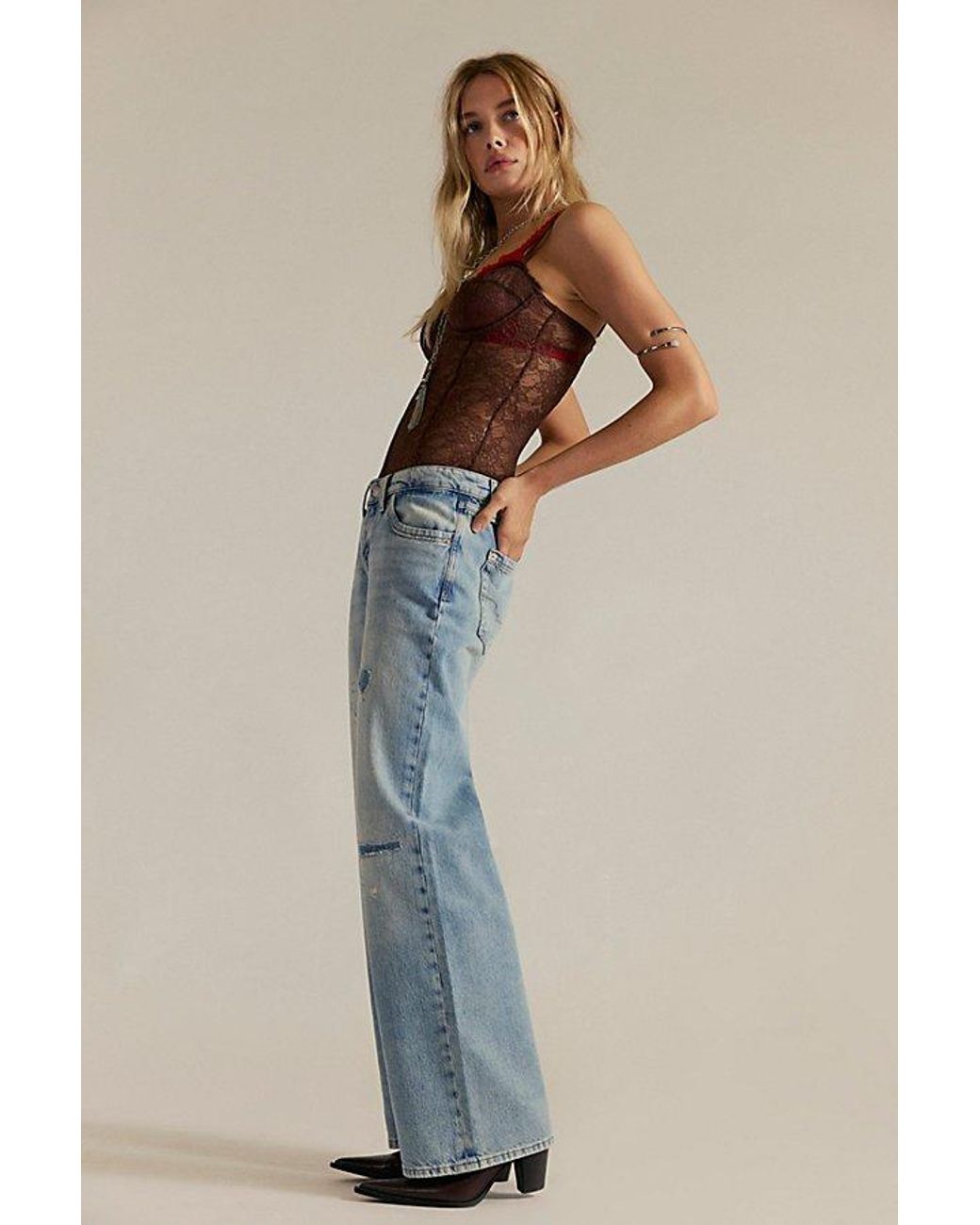 Free People Multicolor Tennessee Low-Rise Boyfriend Jeans
