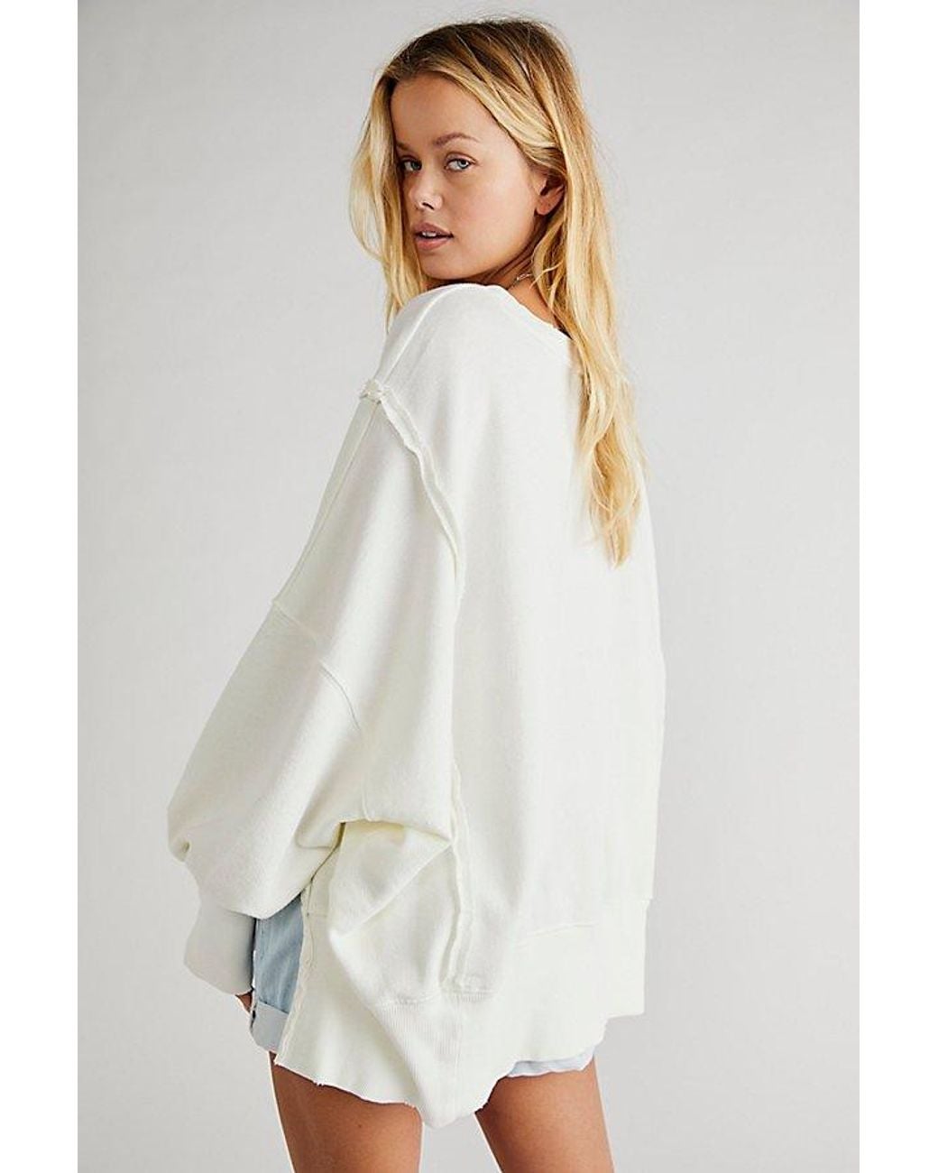 Free People Camden Sweatshirt At Free People In White, Size: Medium