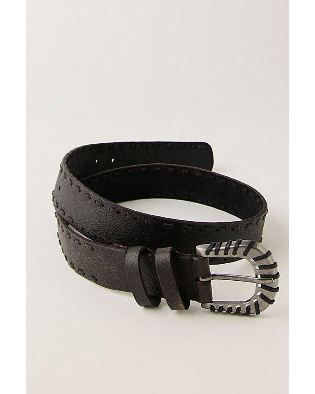 Free People Black Holt Leather Belt