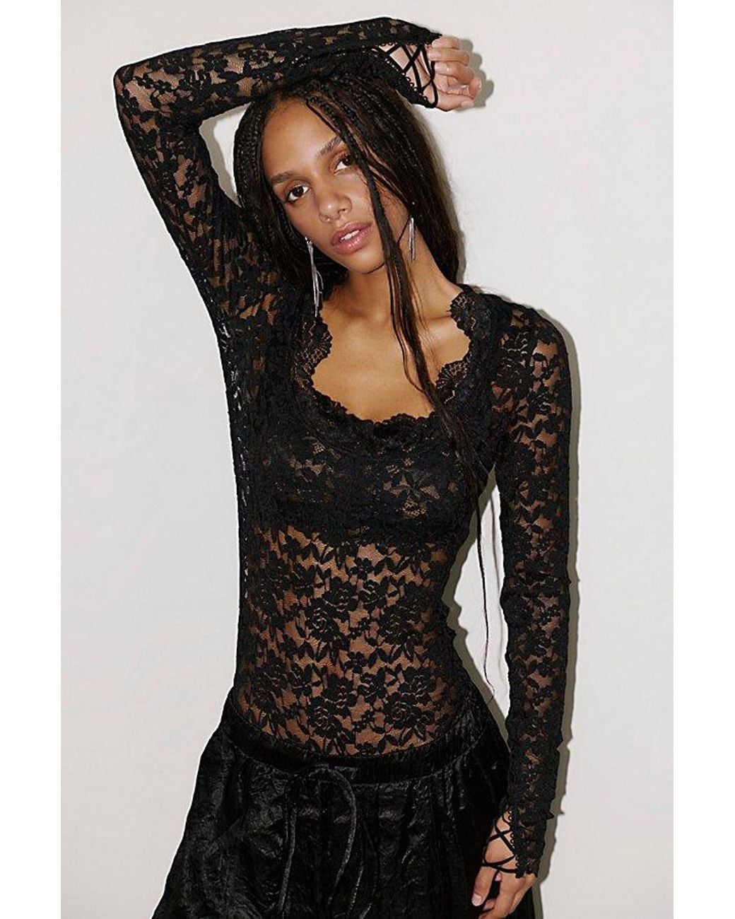 Intimately By Free People Black First Impressions Bodysuit By